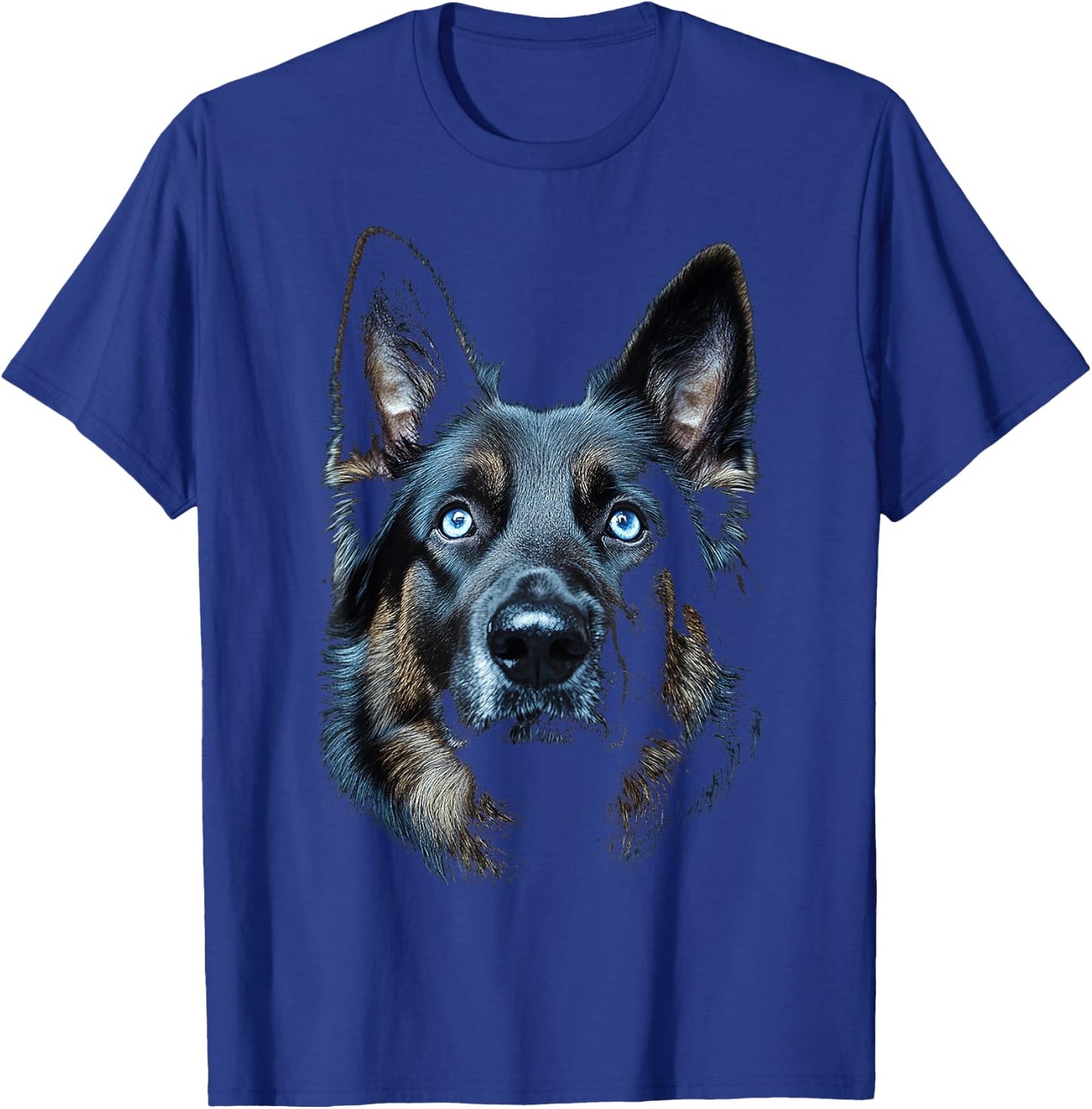 German Shepherd Dog Motif Pet Blue Eyes German Shepherd T-Shirt - T-Shirt | Royal