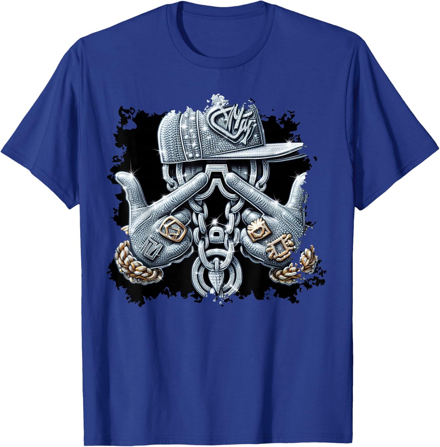Hip Hop Gangster Bling Rapper , black T-Shirt - T-Shirt | Royal