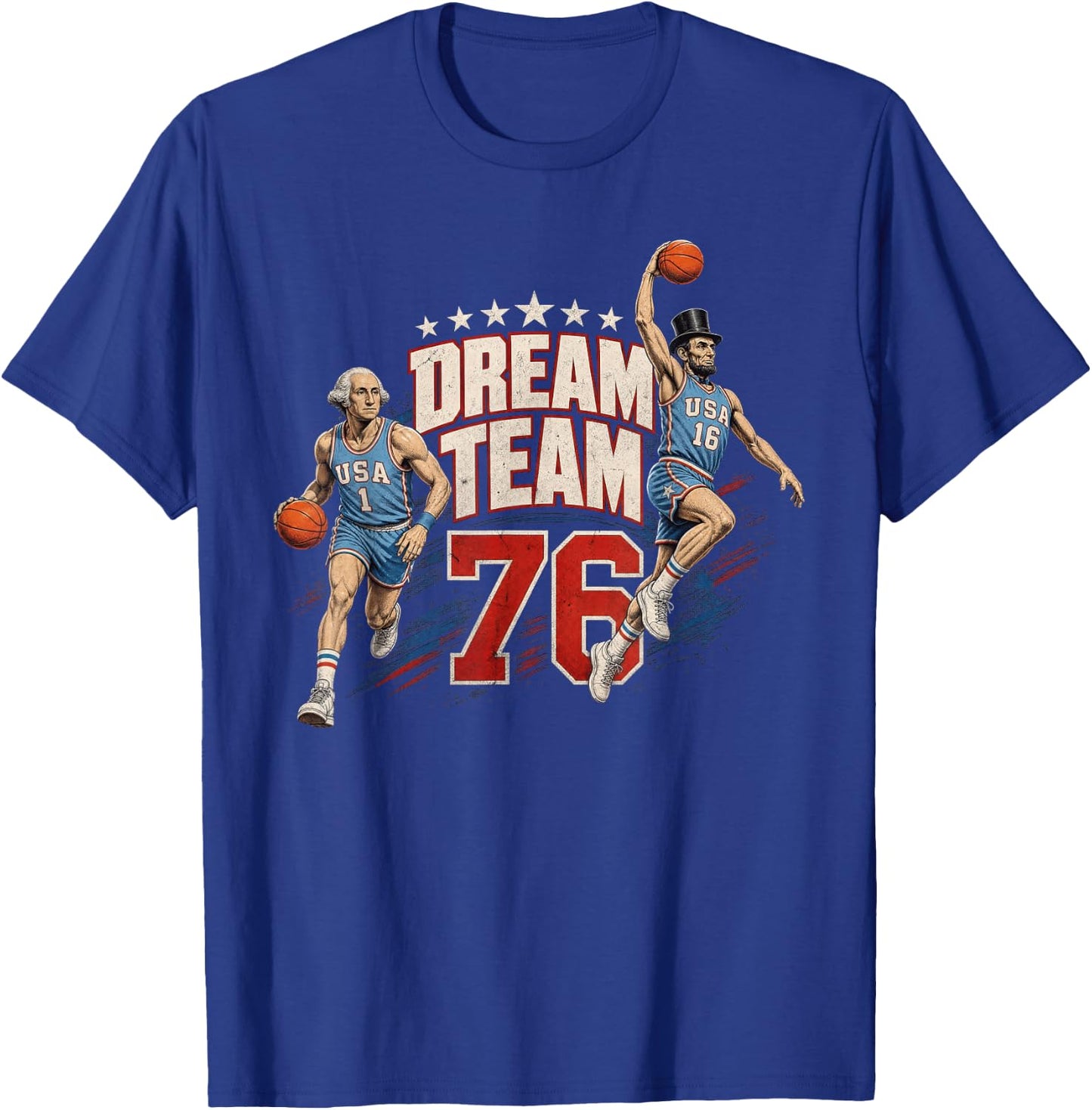 4th of July Basketball Dream Team '76 Since 1776 250 Years T-Shirt - T-Shirt | Royal