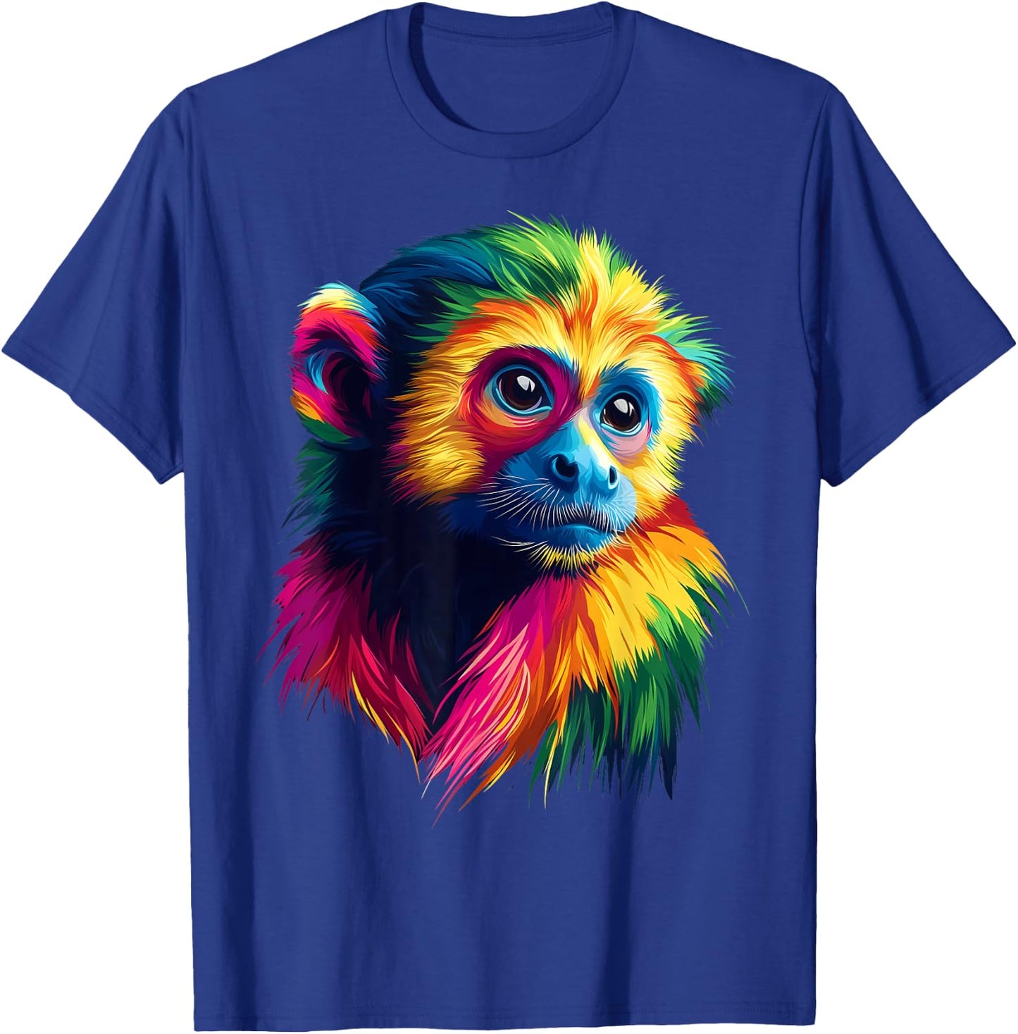 Colorful Capuchin Monkey Cute Rainforest Jungle Animal Black T-Shirt - T-Shirt | Royal