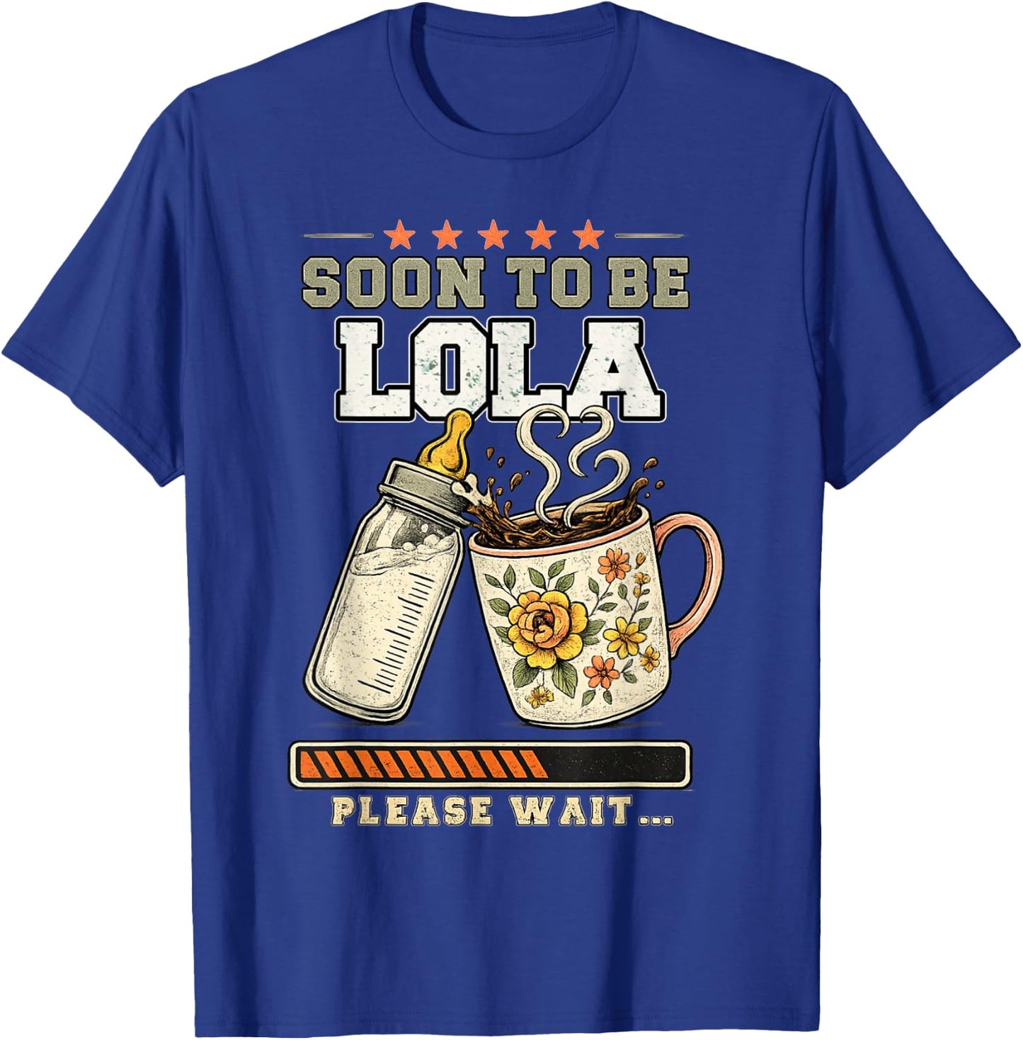 Soon to Be Lola, Expecting Grandmother, Baby Reveal T-Shirt - T-Shirt | Royal