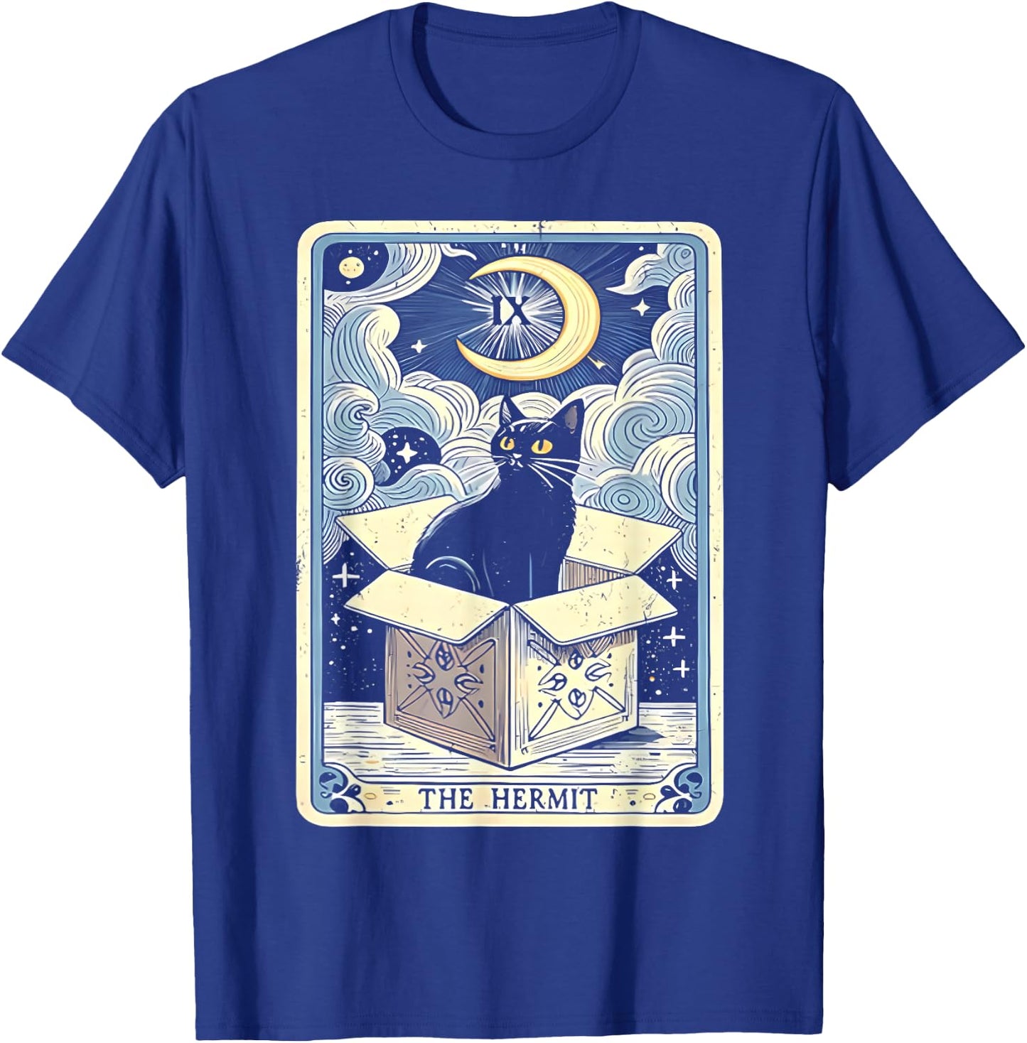 Black Cat The Hermit Tarot Card Women T-Shirt - T-Shirt | Royal