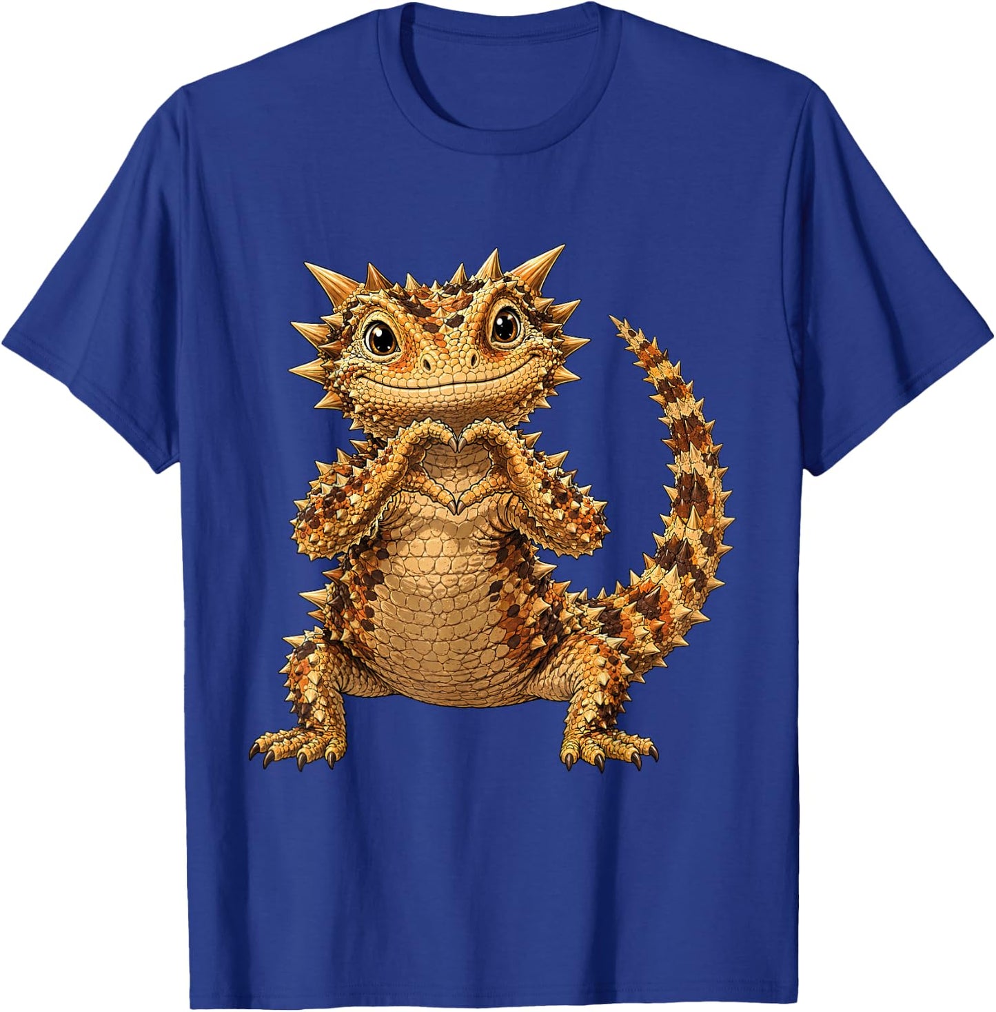 Thorny Devil with Heart | Cute Lizard with Heart Symbol T-Shirt - T-Shirt | Royal