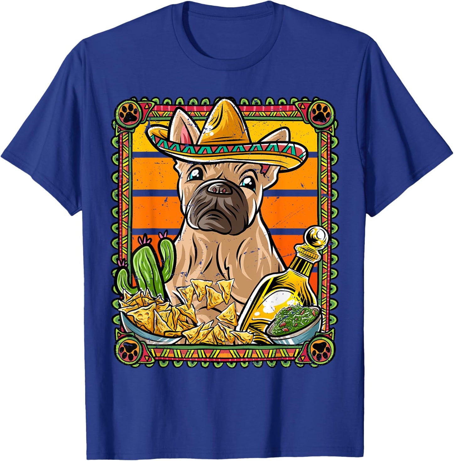 French Bulldog Cinco De Mayo Mexican Sombrero Frenchie Dog T-Shirt - T-Shirt | Royal