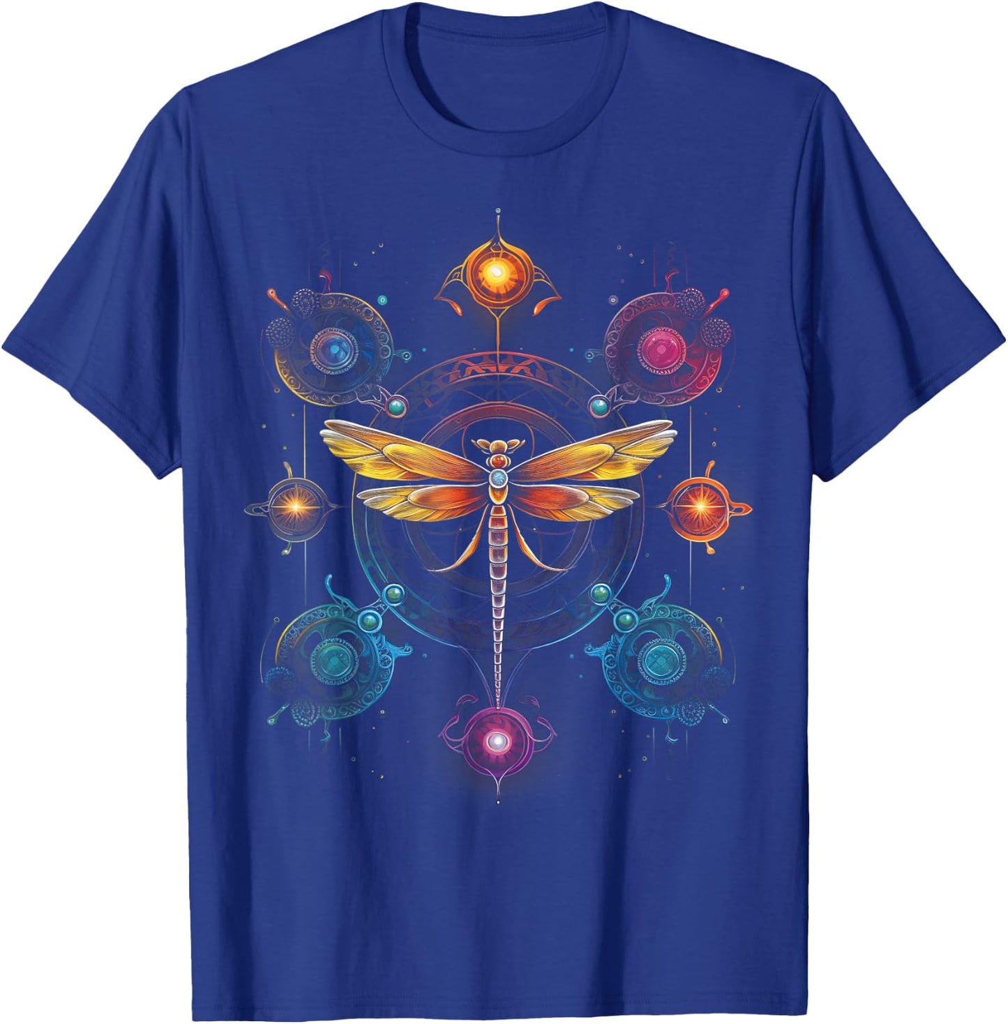 Dragonflies Dragonfly Art Mandala Chakra Spirituality T-Shirt - T-Shirt | Royal