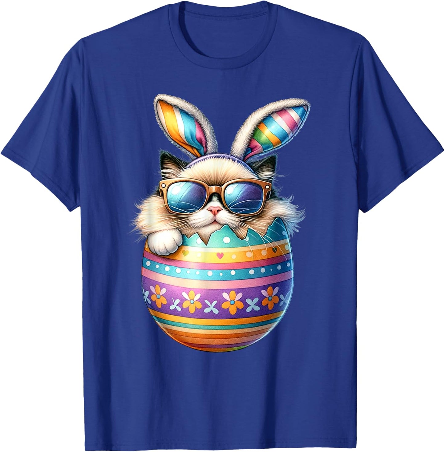 Ragdoll Cat Lover Easter Egg Happy Easter Bunny Ears T-Shirt - T-Shirt | Royal