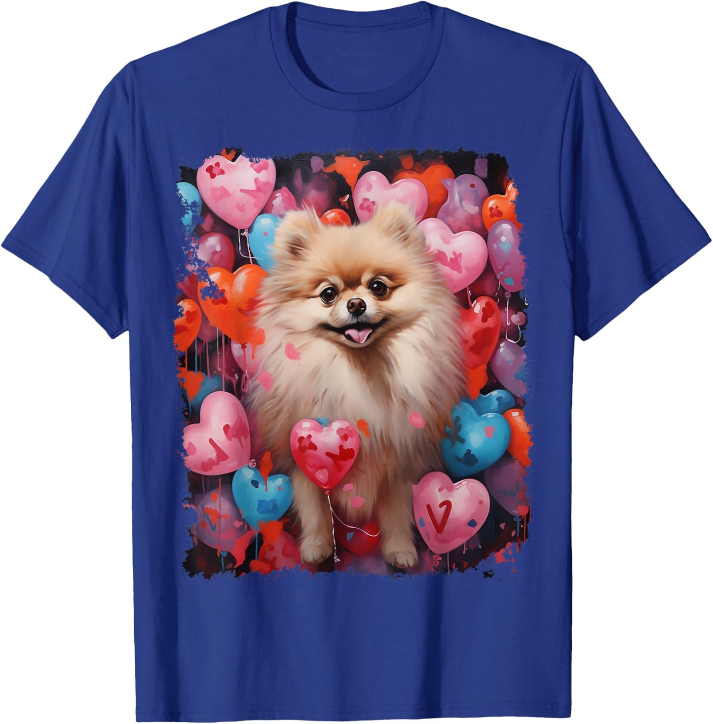 Dog Pomeranian Valentine's Day T-Shirt - T-Shirt | Royal