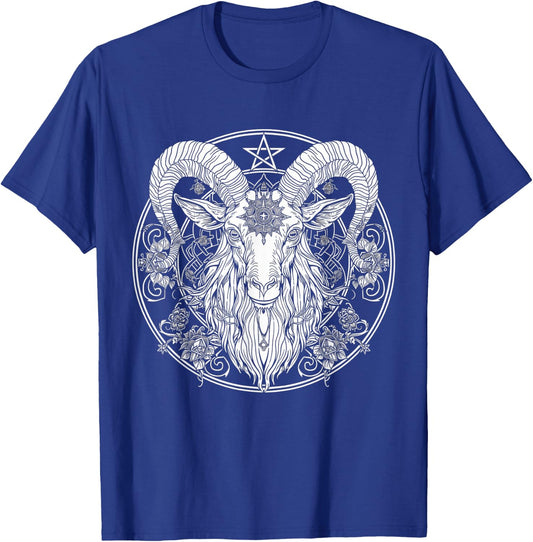 Baphomet Goat Pentagram Satanist Halloween Metal Head T-Shirt - T-Shirt | Royal