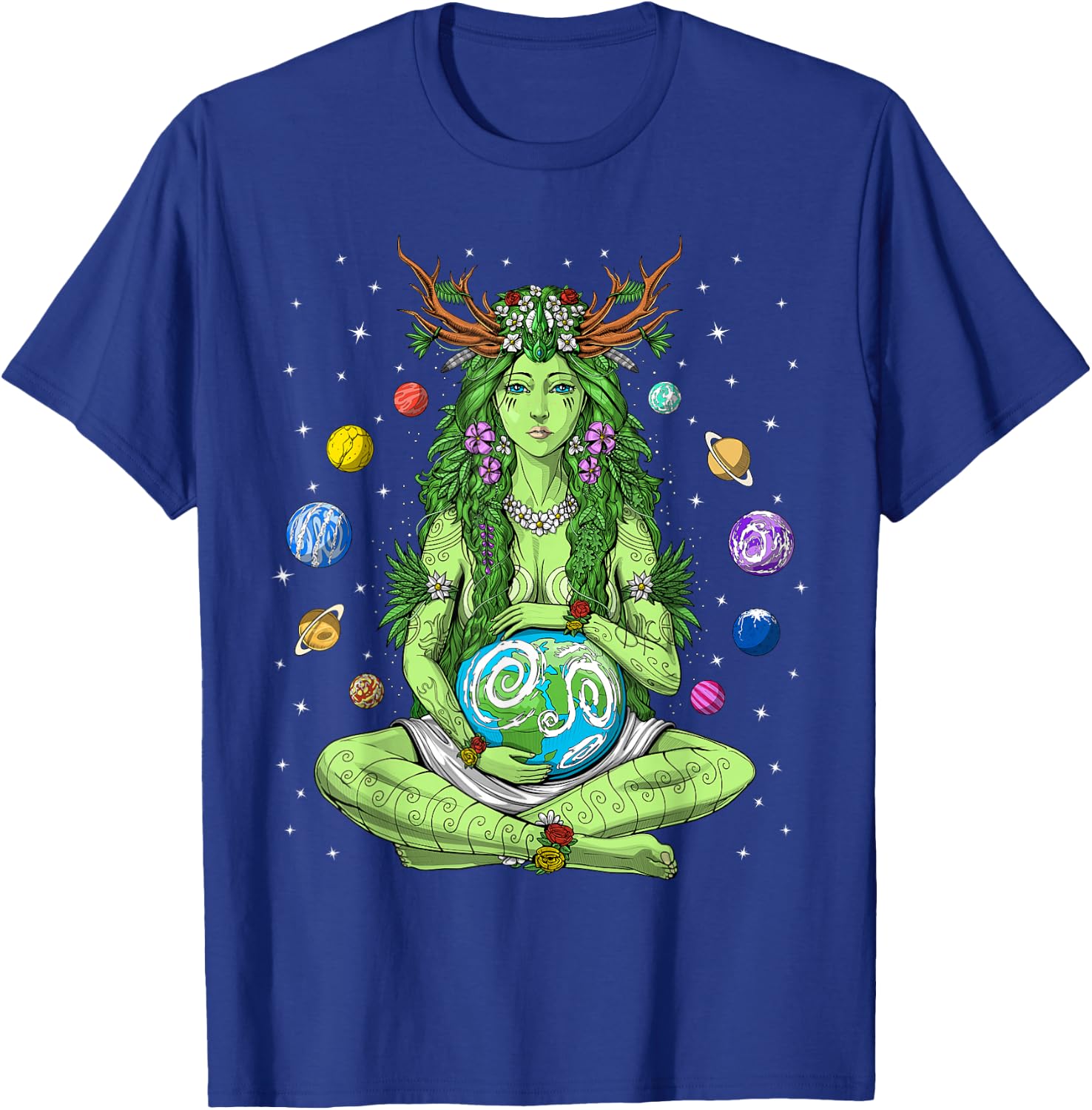 Gaia Greek Goddess Pagan Mother Earth Hippie Nature Witchy T-Shirt - T-Shirt | Royal