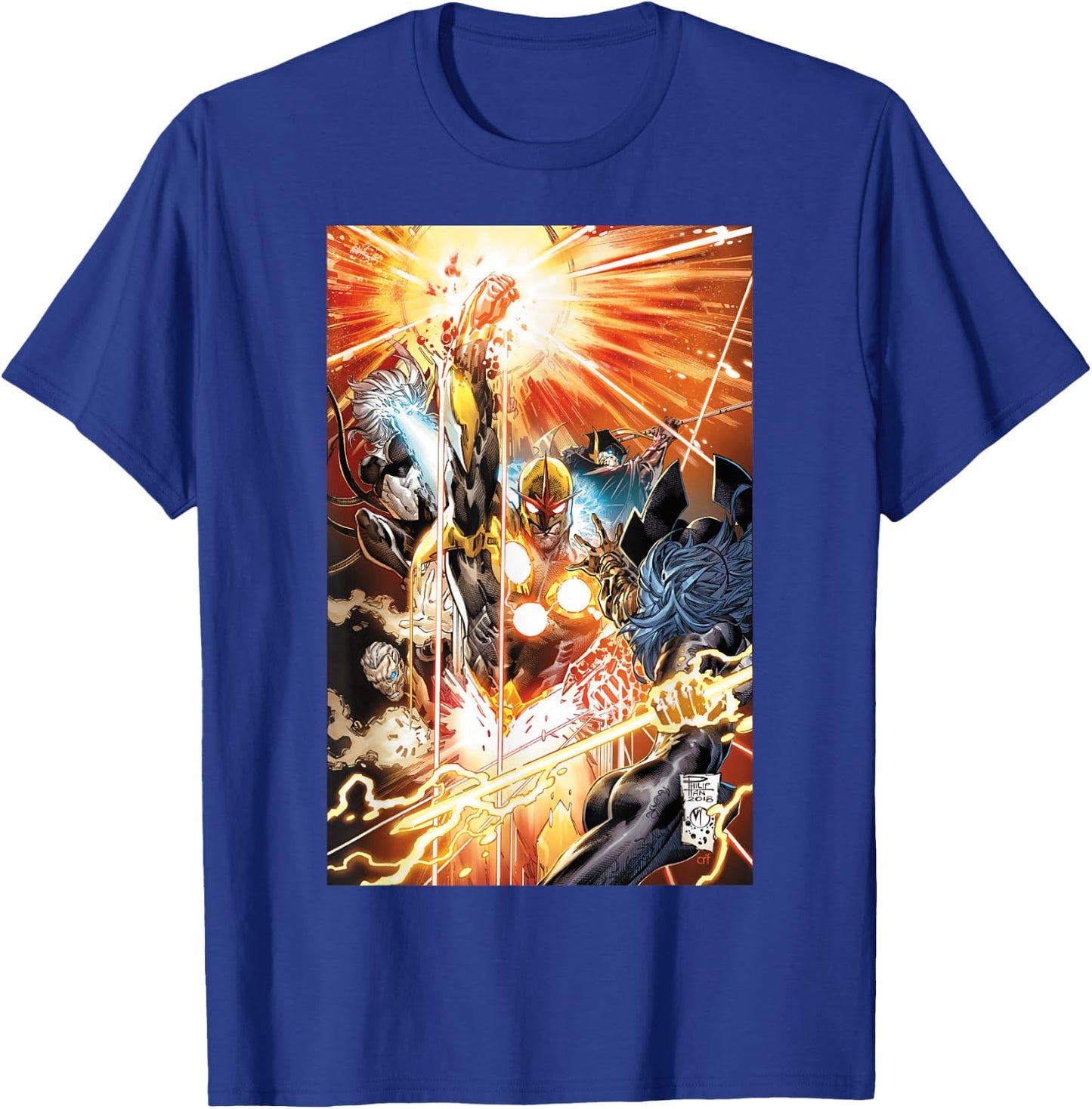 Marvel Nova Classic Portrait Poster T-Shirt - T-Shirt | Royal