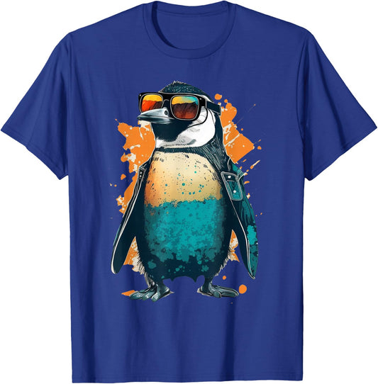 Cooler Pinguin mit Sonnenbrille und Jacke T-Shirt - T-Shirt | Royal