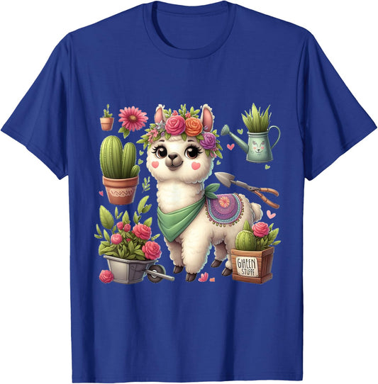 Lama Flowers Cactus Garden Plants Florist Gardener T-Shirt - T-Shirt | Royal