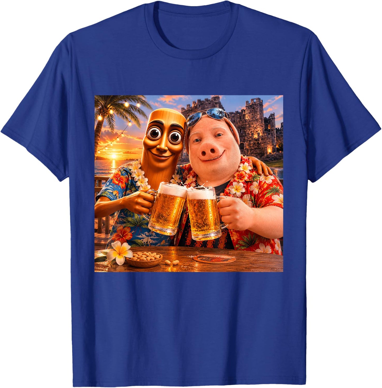 Bier Trinken am Strand, Sommerstimmung, Tung Sahur, Meme, John Pork T-Shirt - T-Shirt | Royal