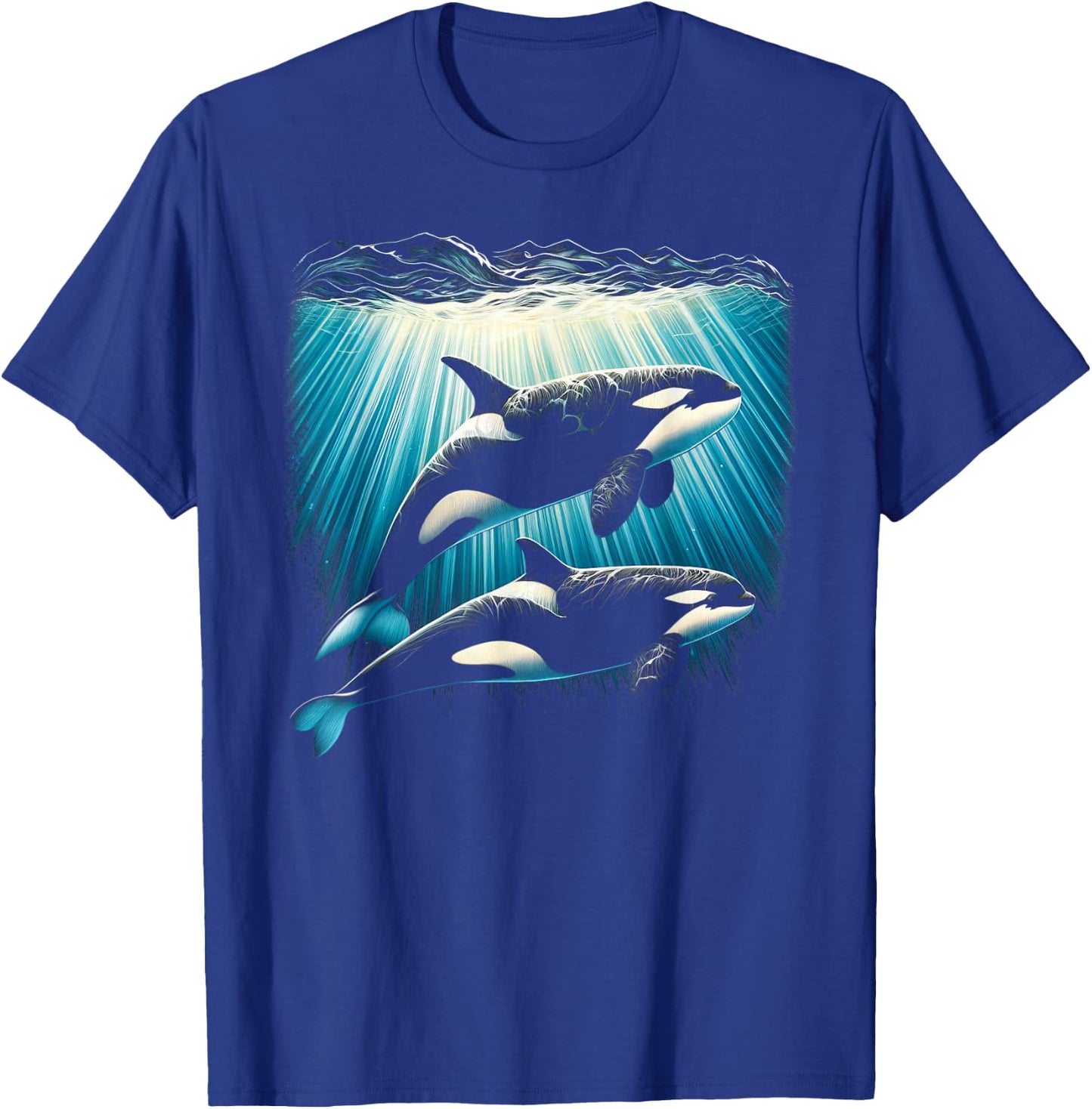 Orca Couple Underwater T-Shirt - T-Shirt | Royal