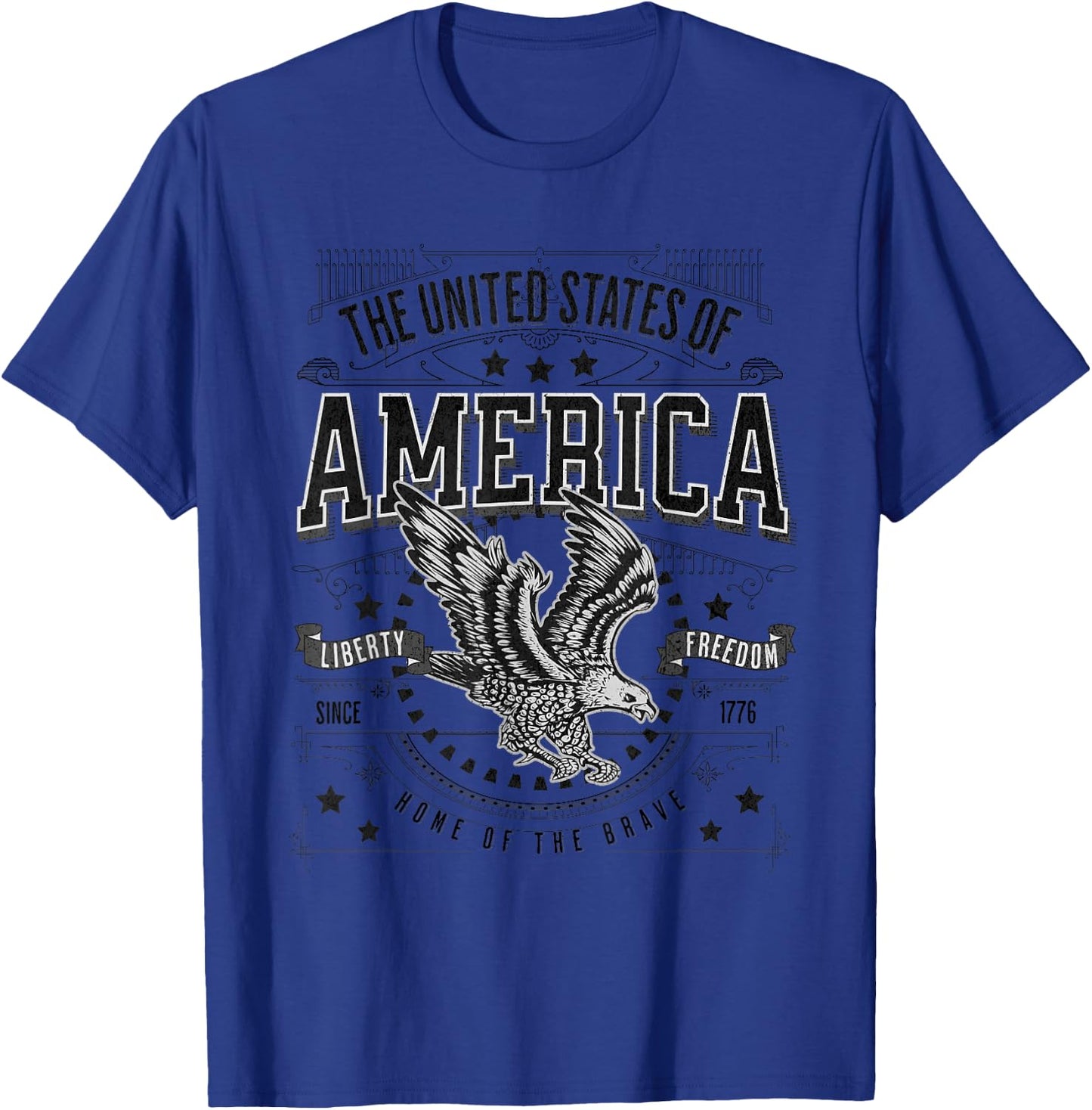 American Eagle - American Flag Patriot USA Men's , white, S T-Shirt - T-Shirt | Royal