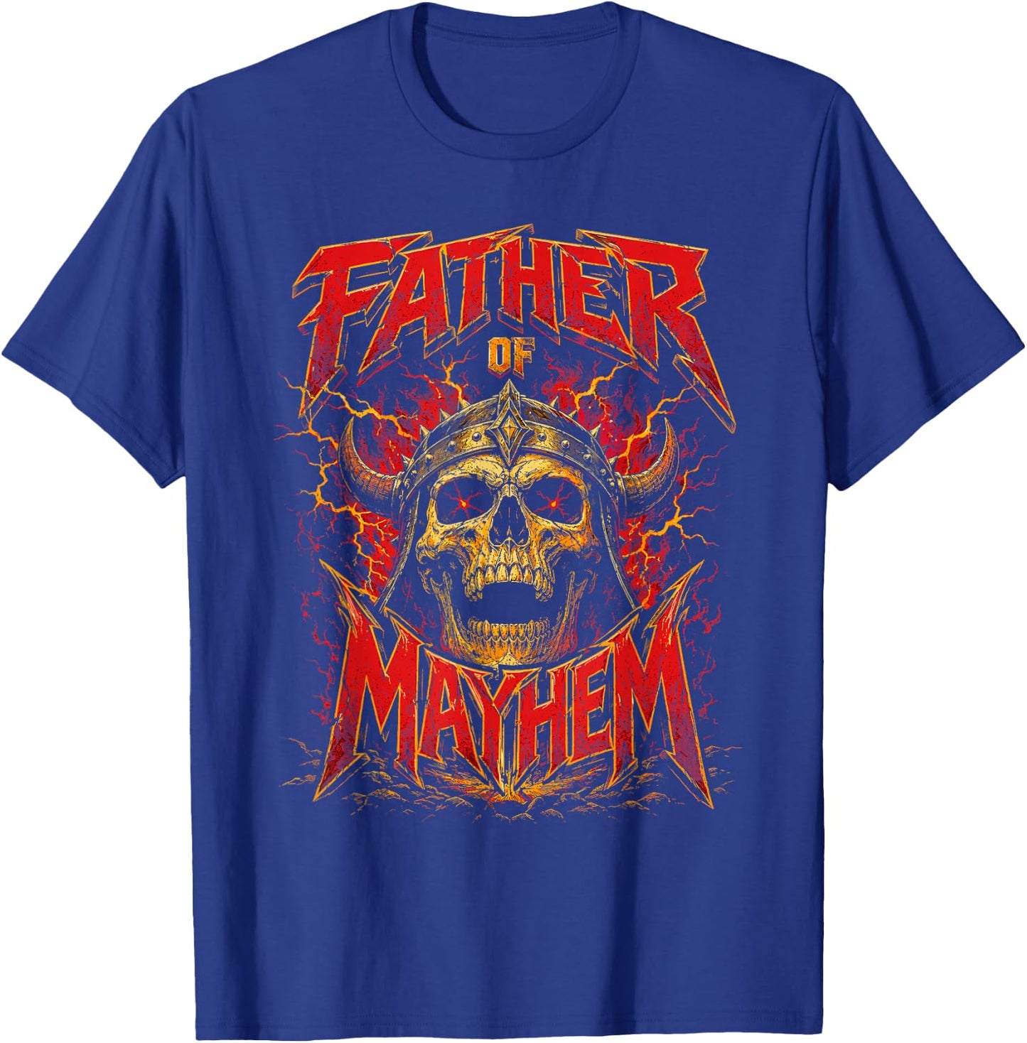 Father's Day Father of Mayhem Funny Dad Matching Family T-Shirt - T-Shirt | Royal