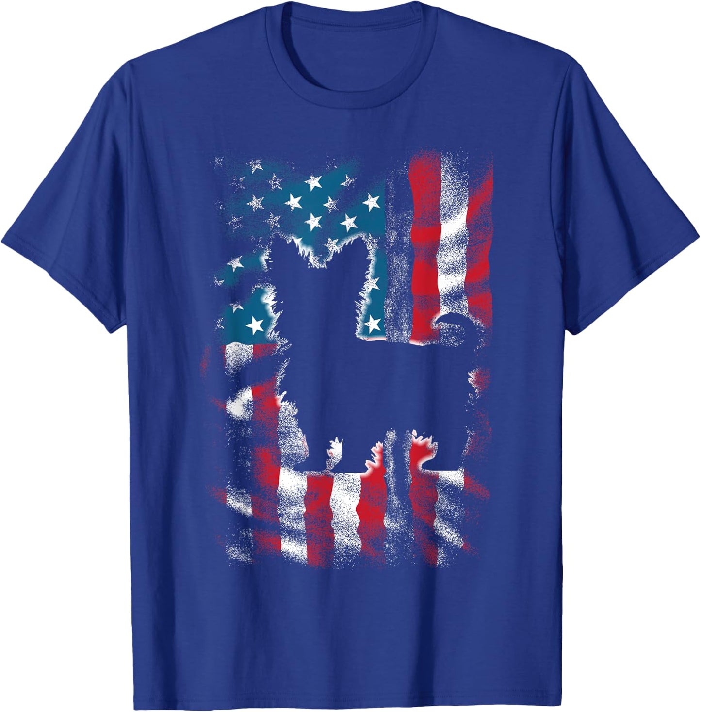American Flag USA Patriot Yorkie Dad Mom Dog Lover Men Women Kids T-Shirt - T-Shirt | Royal