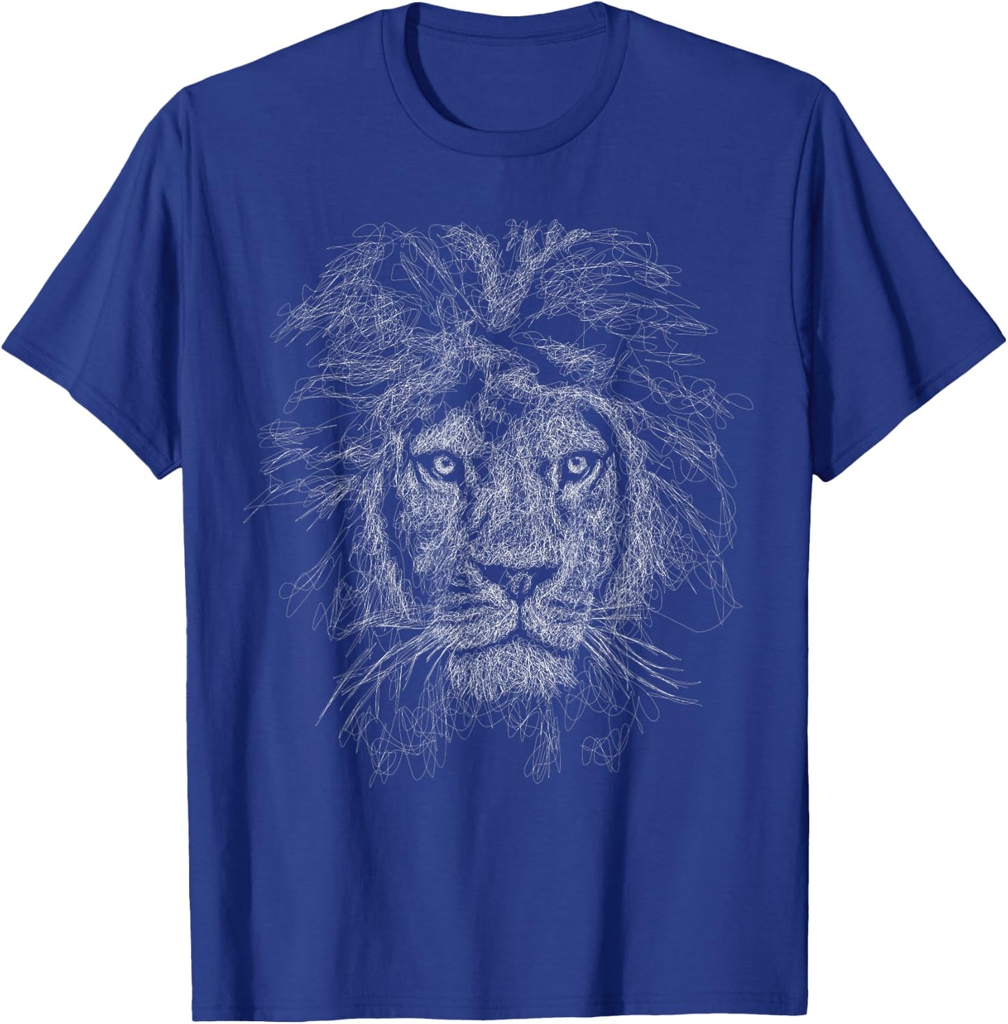 Lion face scribble black art for lover lions King of Animals T-Shirt - T-Shirt | Royal