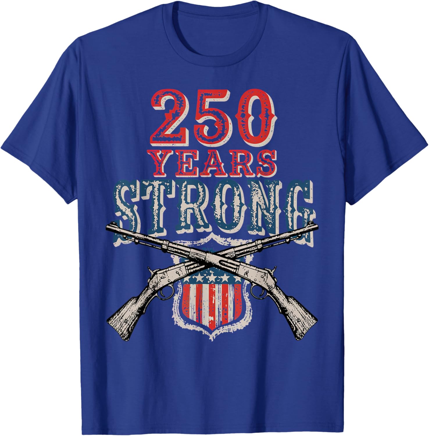 America Pro Gun - 250 Years Strong - USA 250 T-Shirt - T-Shirt | Royal