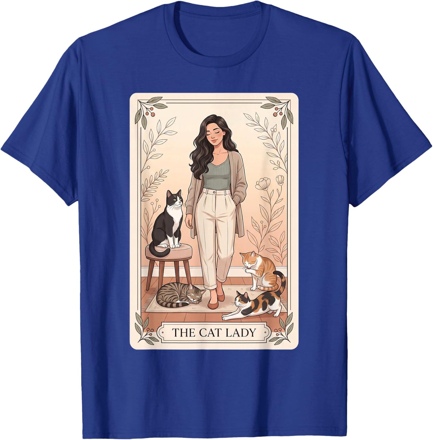The Cat Lady – Witchy Gothic Tarot Cat Mom & Witch Cat T-Shirt - T-Shirt | Royal