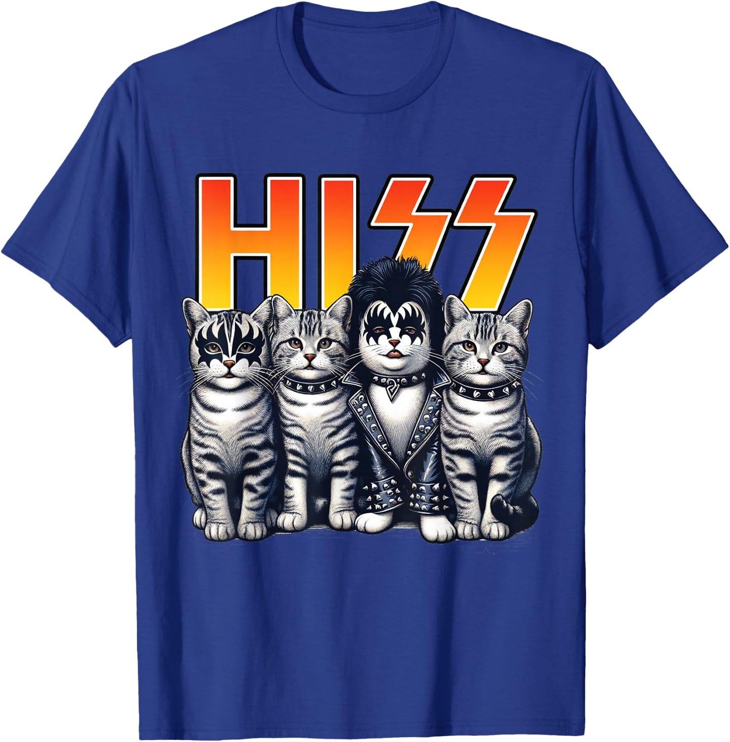 Cute Hiss Cats Rock Kittens Kitty Rocking Music Cat Lovers T-Shirt - T-Shirt | Royal