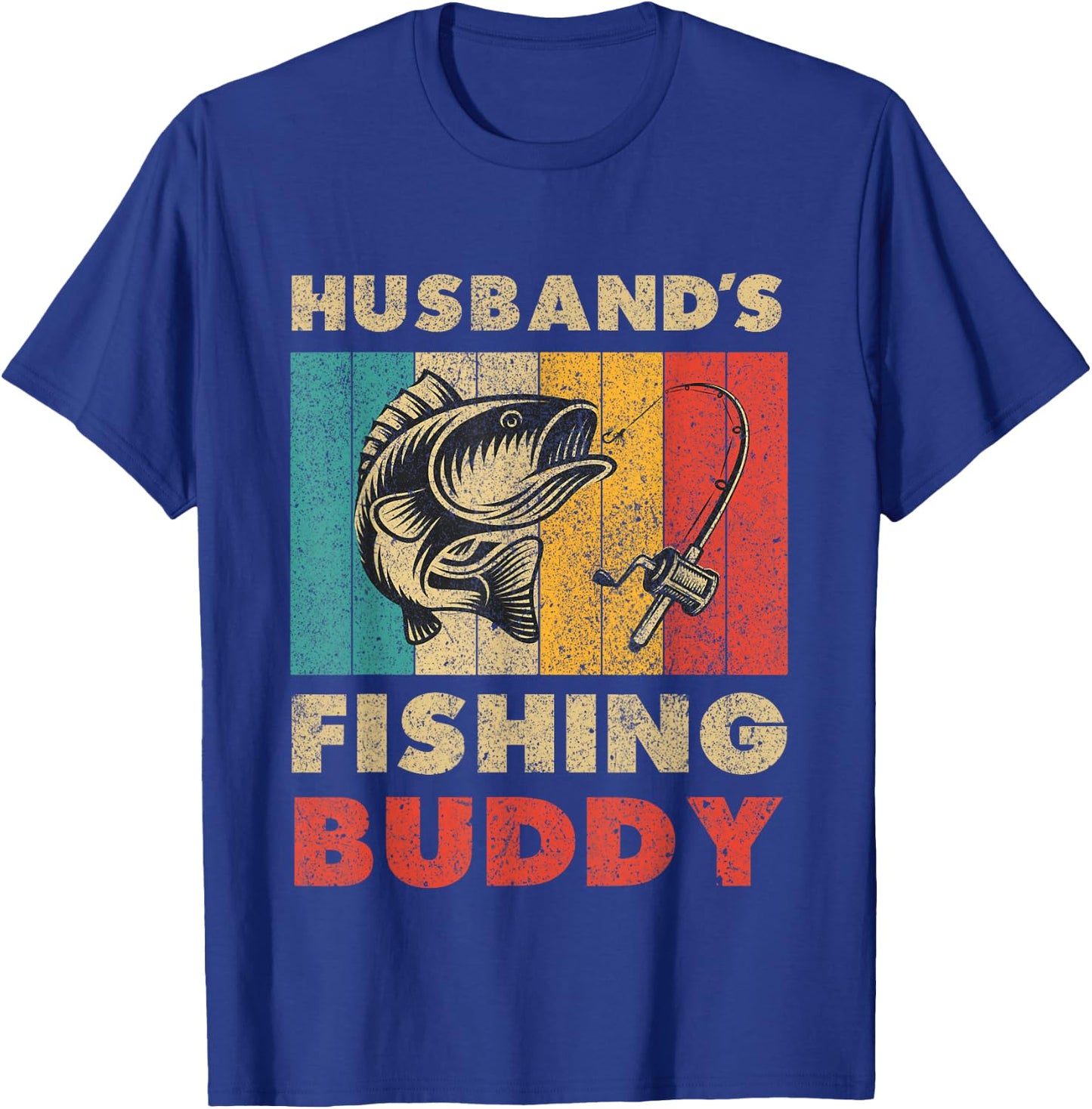 Funny Fishing Husband's Fishing Buddy Vintage Fishing T-Shirt - T-Shirt | Royal