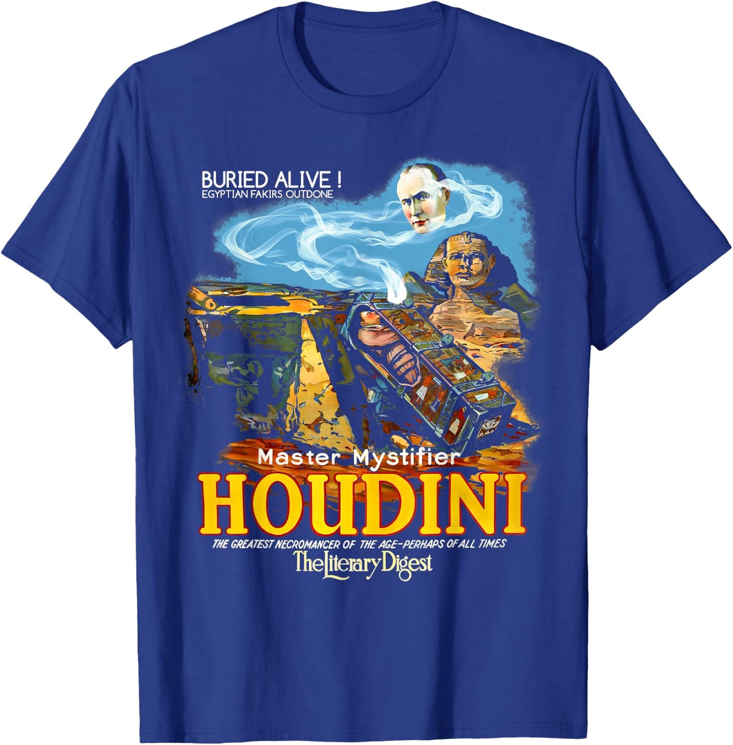 Vintage Magic Houdini Poster Stage Magician Gift T-Shirt - T-Shirt | Royal