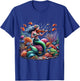 Mermaid With Violin Underwater Music Print T-Shirt - T-Shirt | Royal