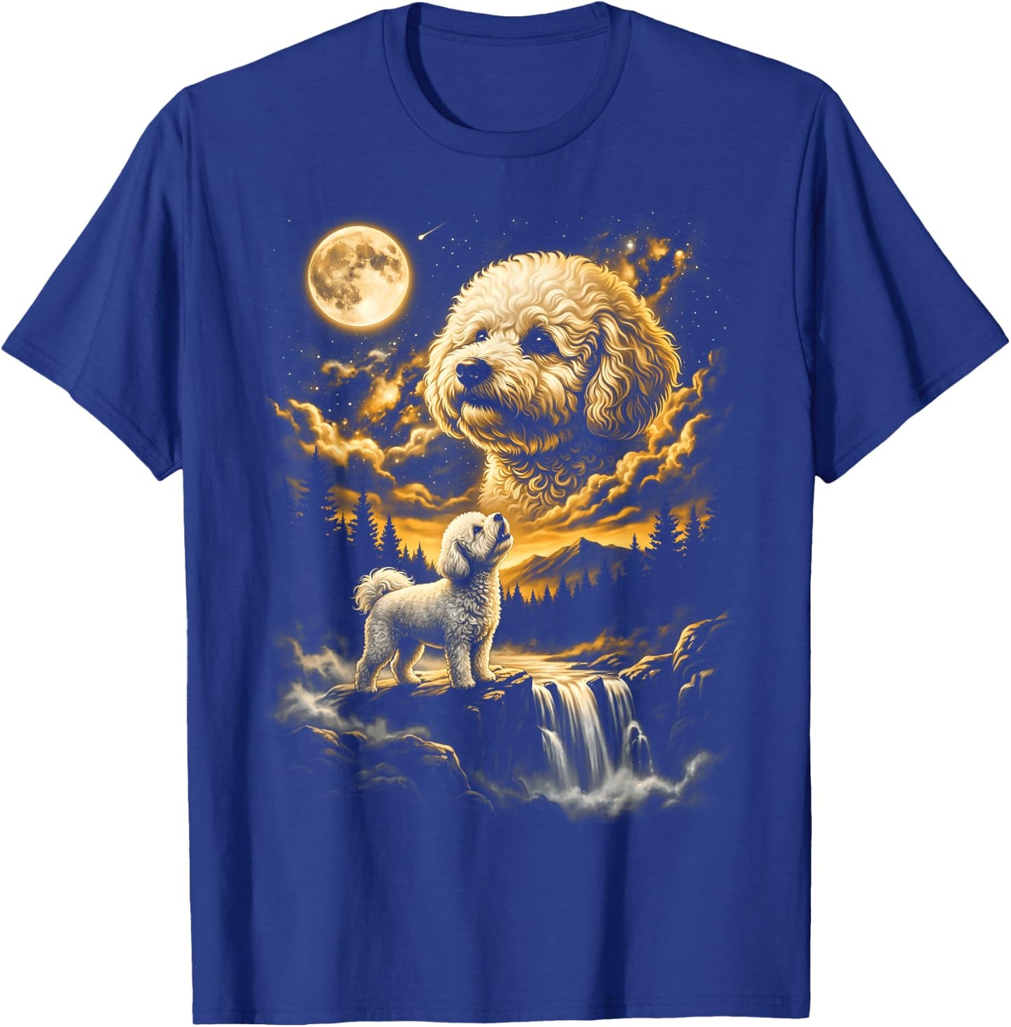 Bichon Frise Howling to The Moon T-Shirt - T-Shirt | Royal