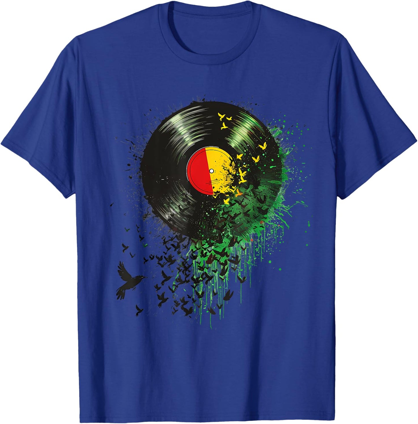 Rasta Reggae Music Vinyl Jamaican Pride Rastafarian T-Shirt - T-Shirt | Royal