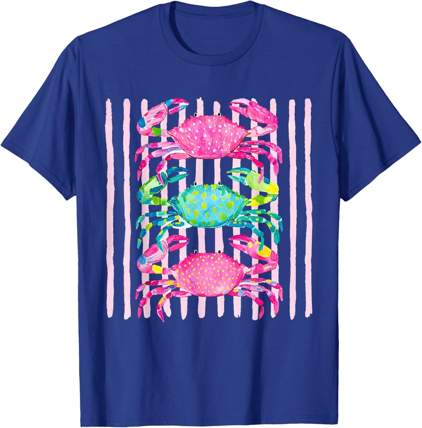 Funny Coastal Crab Beach Vibes Summer Vacation Girls Women T-Shirt - T-Shirt | Royal
