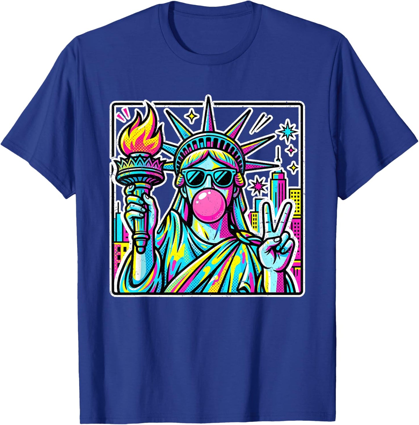 Retro Statue of Liberty Costume Kids Men Women Y2K Boys Girl T-Shirt - T-Shirt | Royal