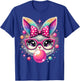 Happy Easter Bunny Tie Dye Coquette Bow Rabbit Face Easter T-Shirt - T-Shirt | Royal