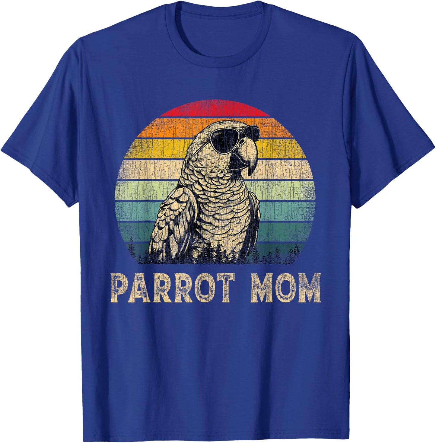 Vintage Parrot Mom Parrot Lovers Mommy Mother's Day T-Shirt - T-Shirt | Royal