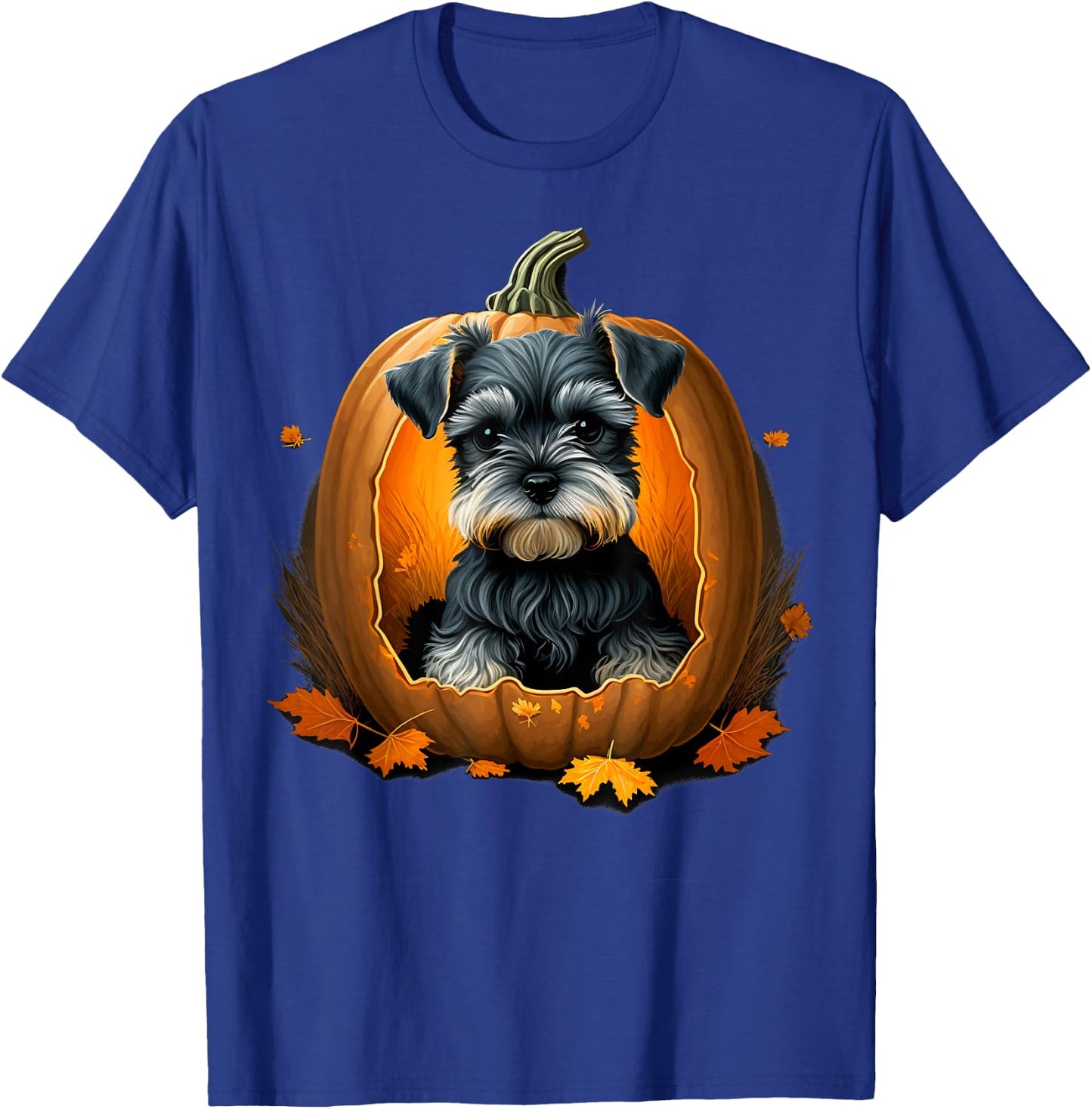 Dwarf Schnauzer costume on Miniature Schnauzer Halloween T-Shirt - T-Shirt | Royal