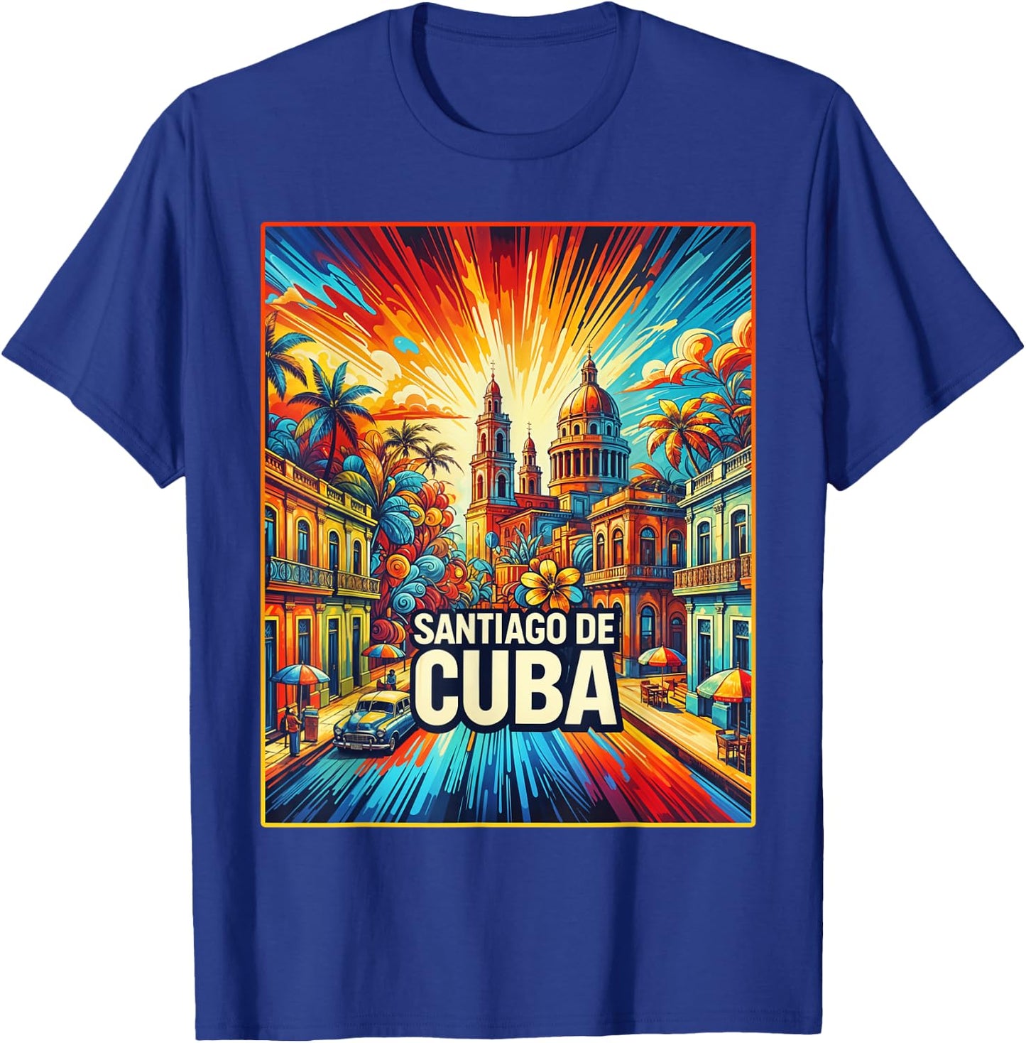 Santiago De Cuba Family Travel Shirt Vintage Retro City Travel T-Shirt - T-Shirt | Royal