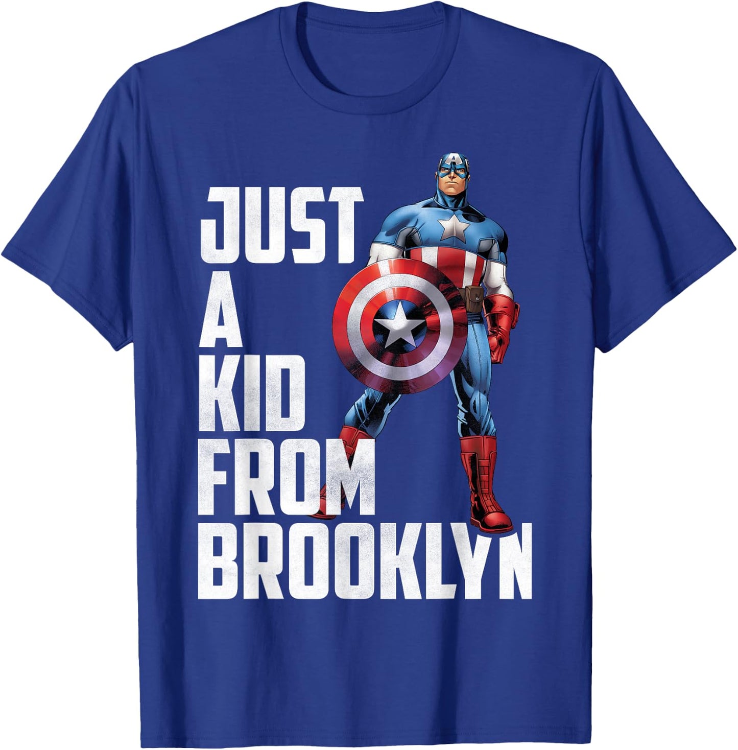 Marvel Avengers Captain America Just A Kid From Brooklyn T-Shirt - T-Shirt | Royal