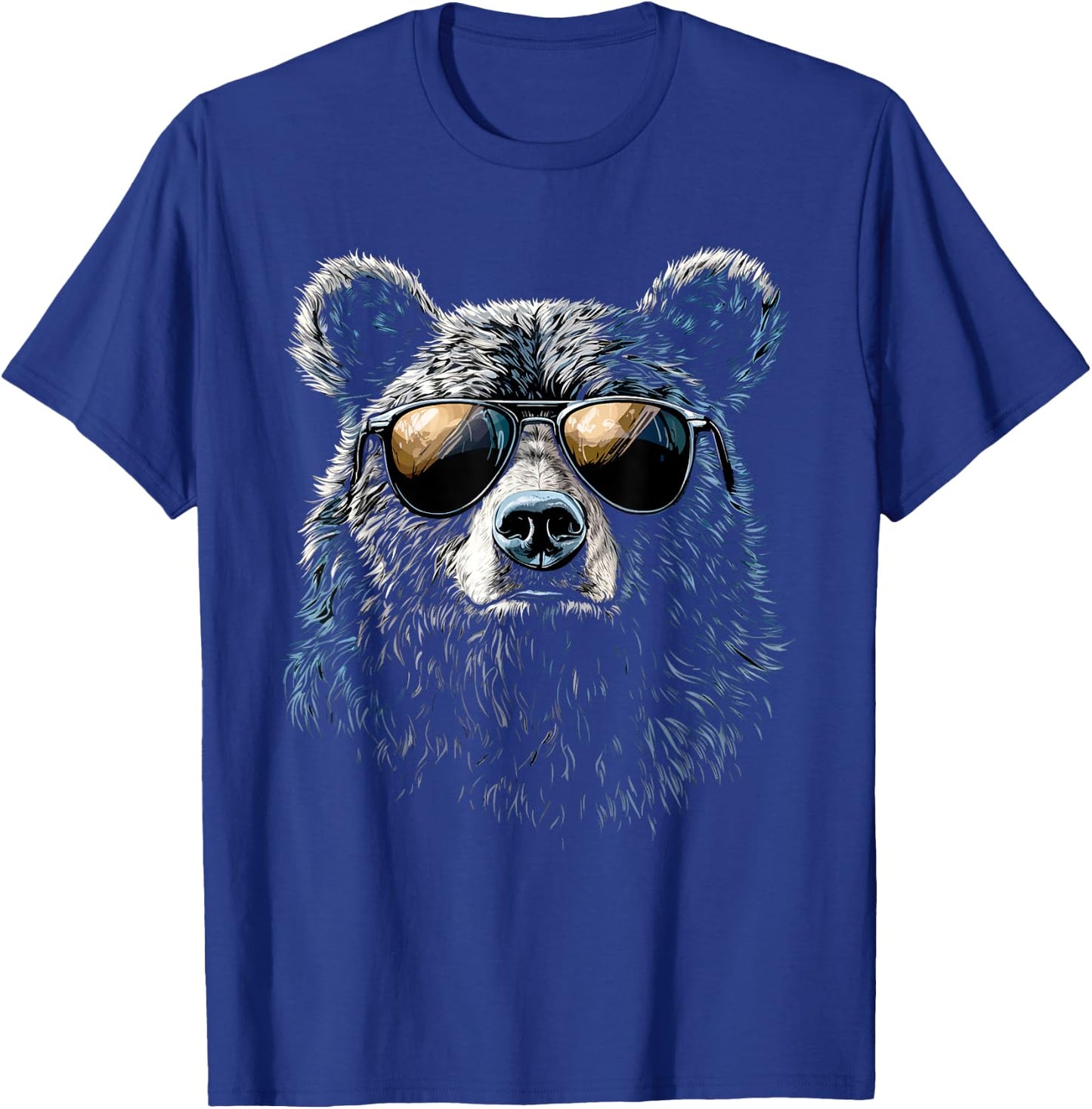 Cool Bear Portrait with Sunglasses Illustration Bear , black T-Shirt - T-Shirt | Royal