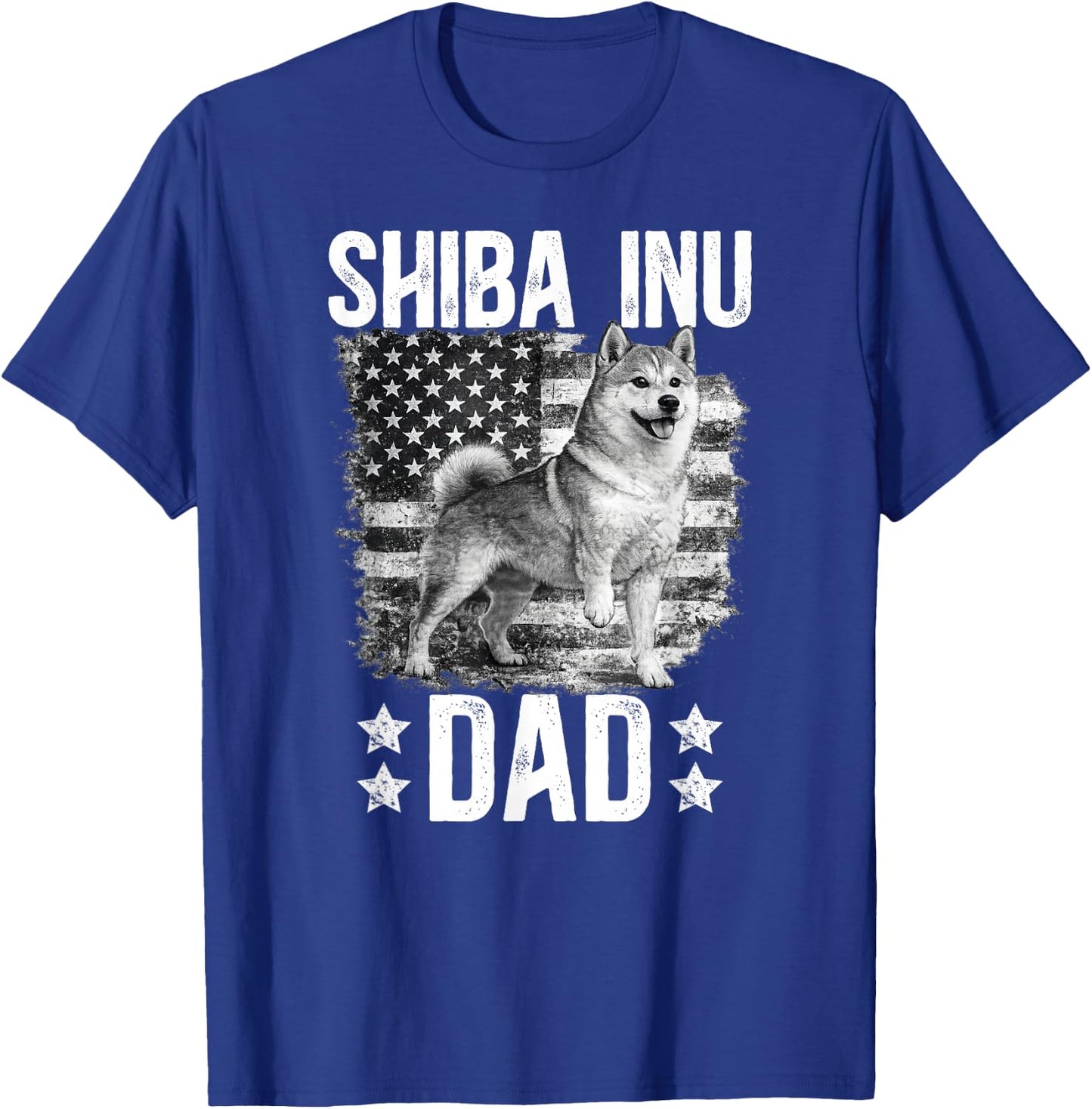 Shiba Inu Dad US Flag Shiba Inu Owner Shiba Inu Lover T-Shirt - T-Shirt | Royal