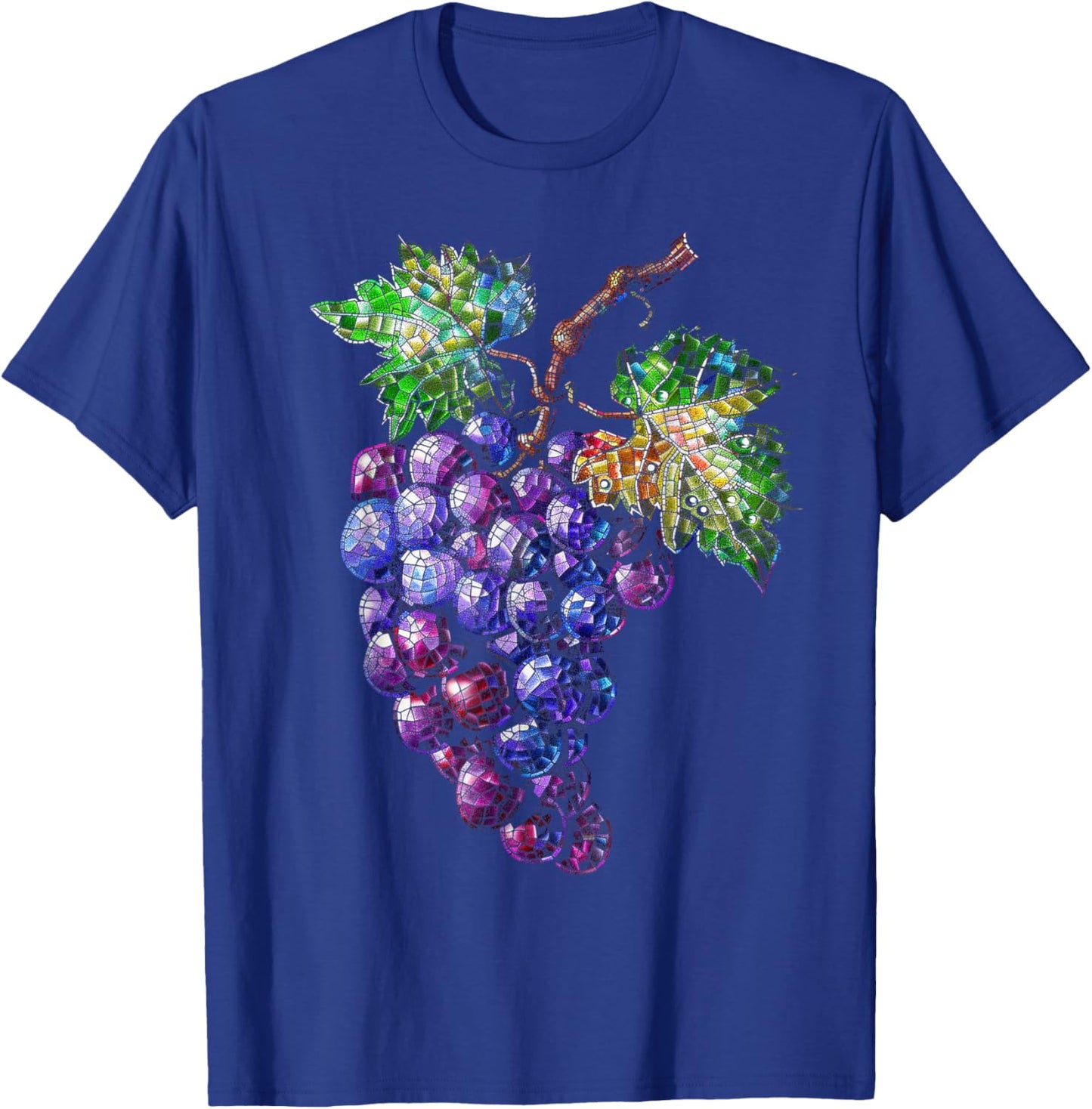 Mosaic Grapes Pixel , black T-Shirt - T-Shirt | Royal