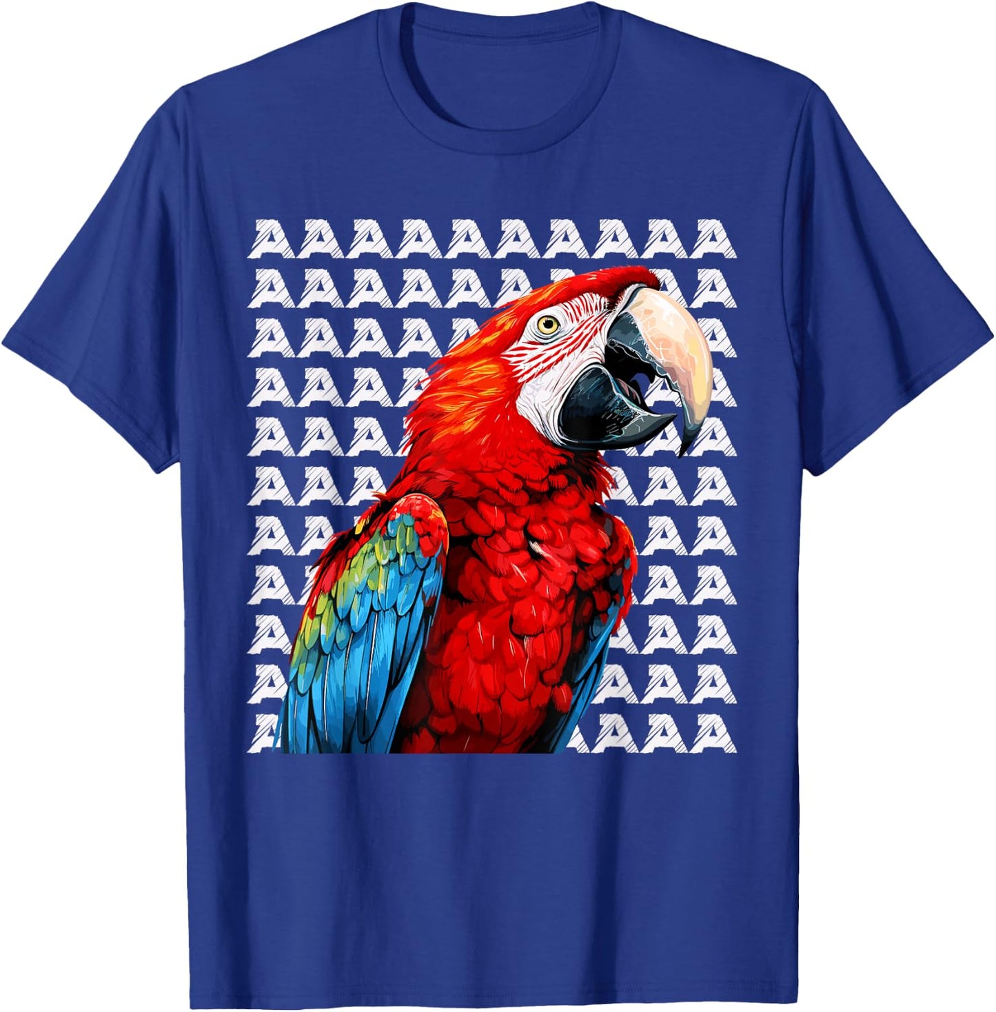 Macaw Parrot, Scarlet Macaw Screaming, Funny Macaw T-Shirt - T-Shirt | Royal