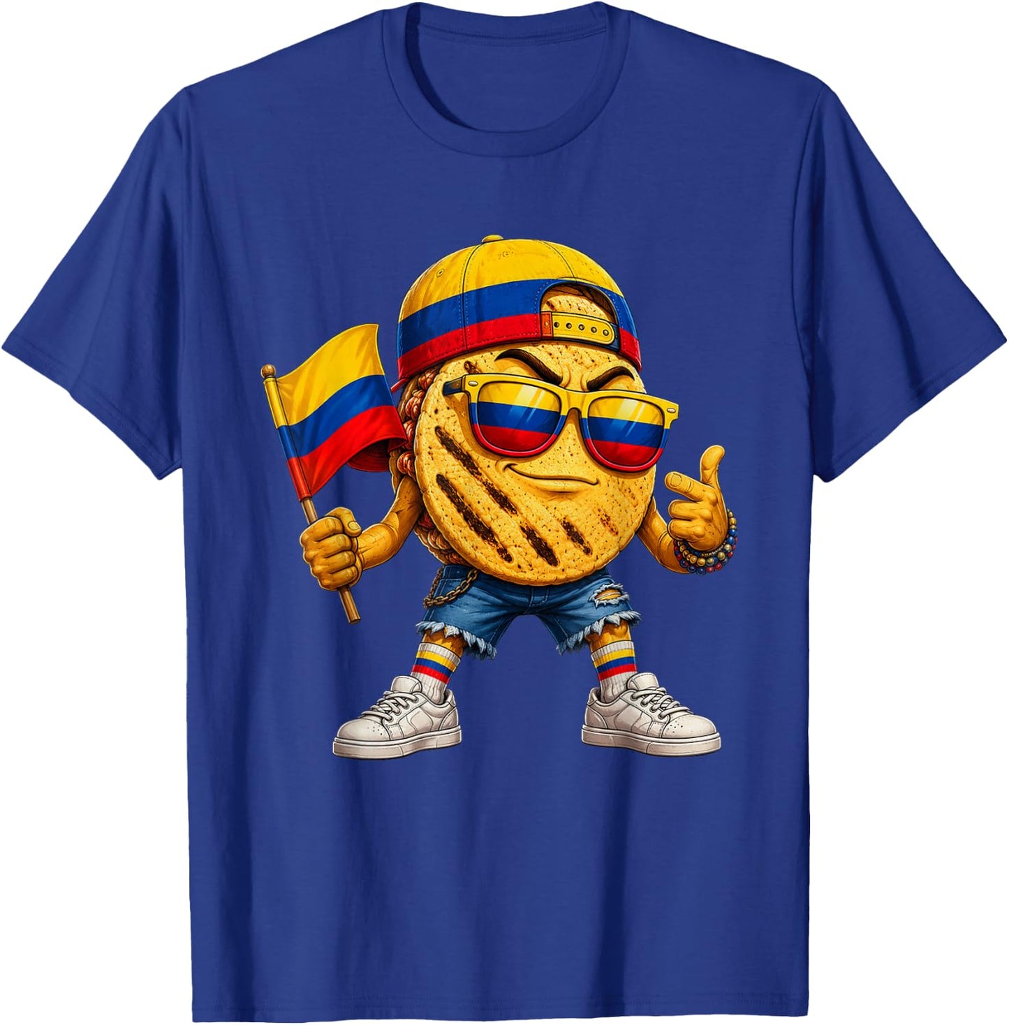 Colombia National Pride Colombia Arepa Flag T-Shirt - T-Shirt | Royal
