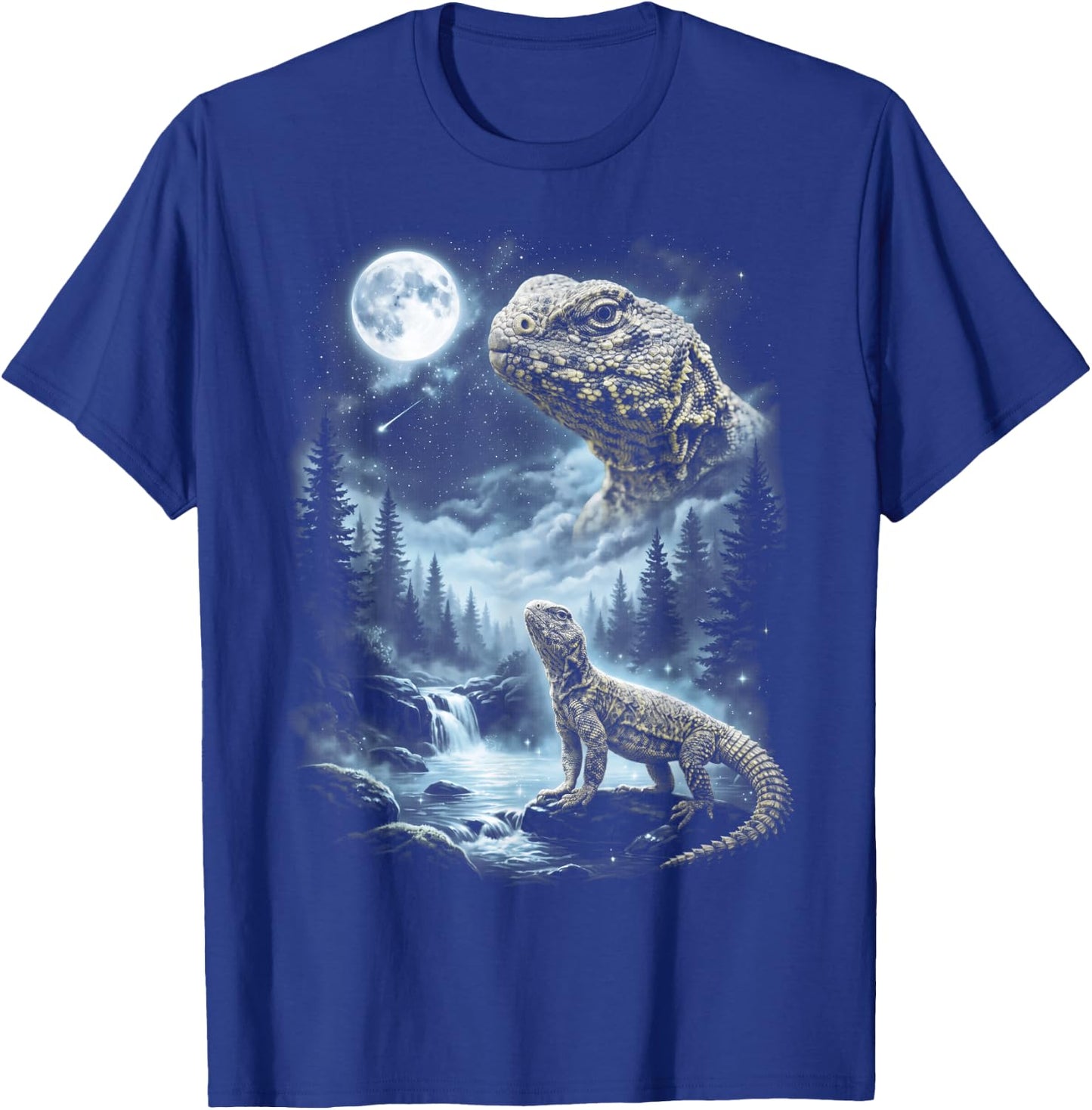 Uromastyx Howling at Moon 90's Retro Lizard T-Shirt - T-Shirt | Royal