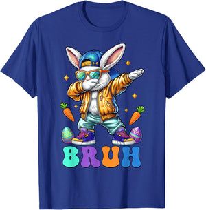 Happy Easter Day Dabbing Bunny Bruh Meme Bruh Boy Girl Kid T-Shirt - T-Shirt | Royal