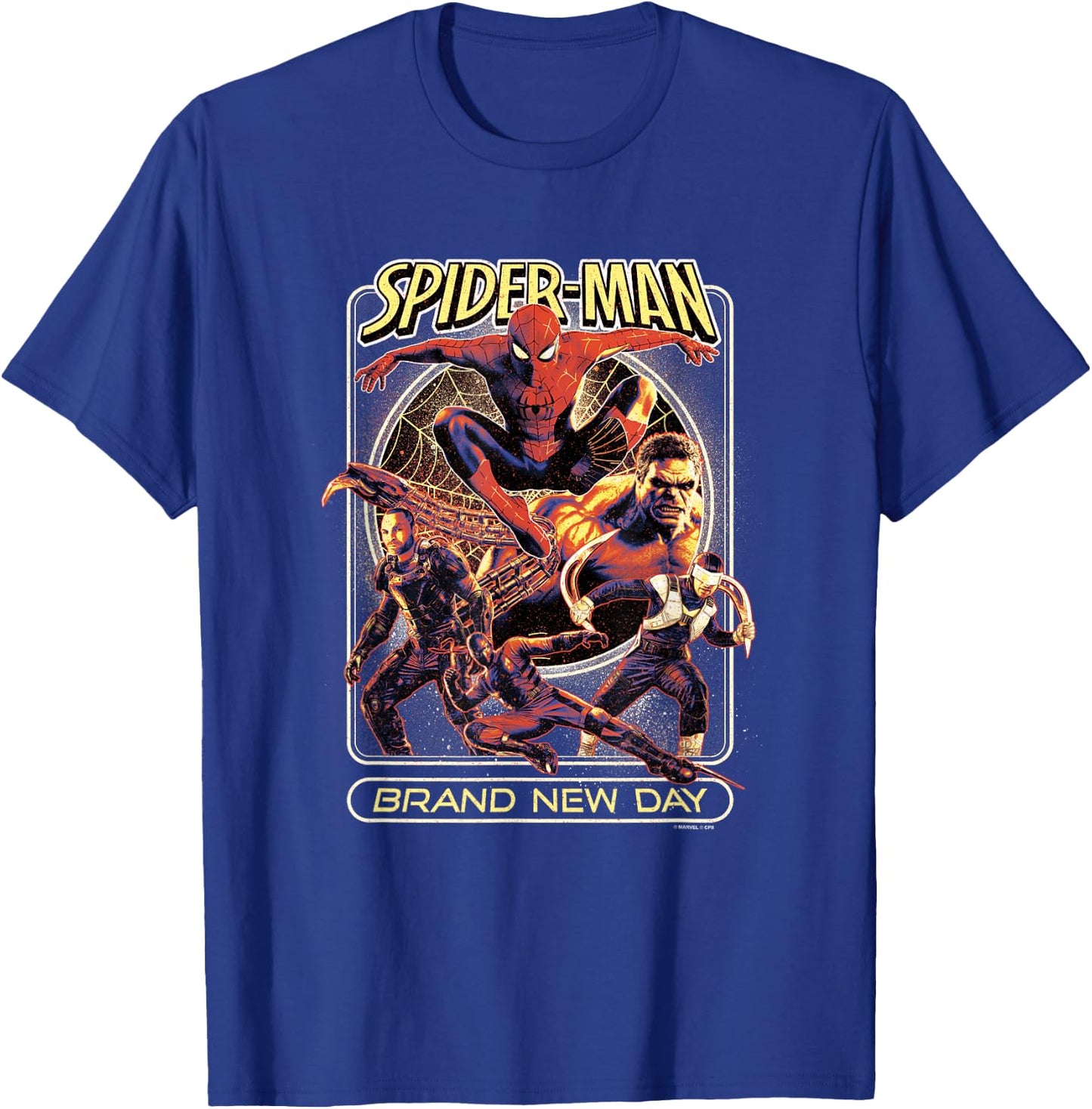 Marvel Spider-Man: New Day Vintage Style Movie Poster T-Shirt - T-Shirt | Royal