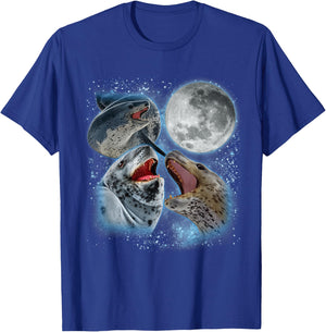 Leopard Seal Lover Galaxy Moon Wild Animal Wildlife Ocean T-Shirt - T-Shirt | Royal