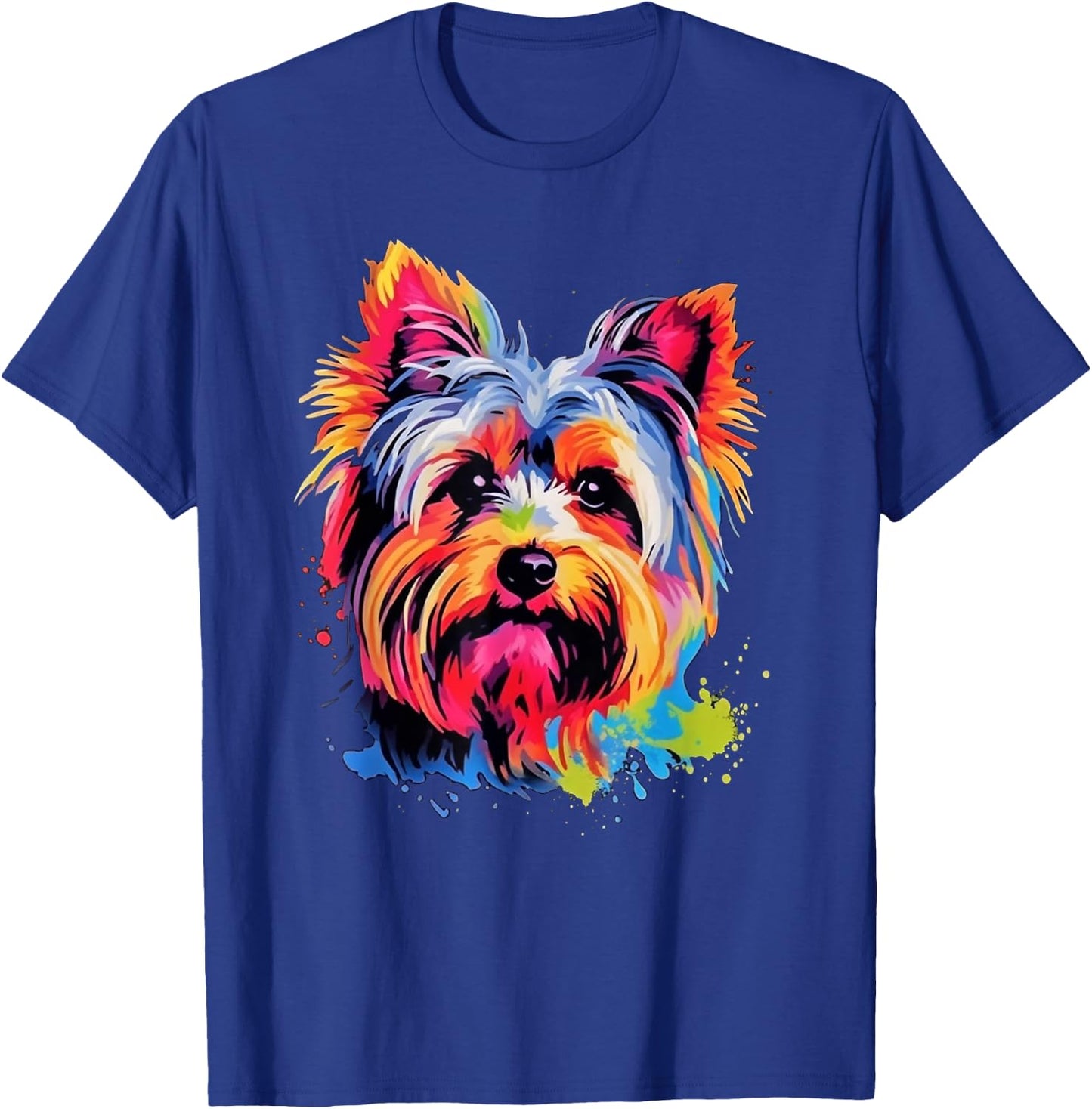 Colorful Pop Art Yorkshire Terrier Yorkie Lover Portrait T-Shirt - T-Shirt | Royal