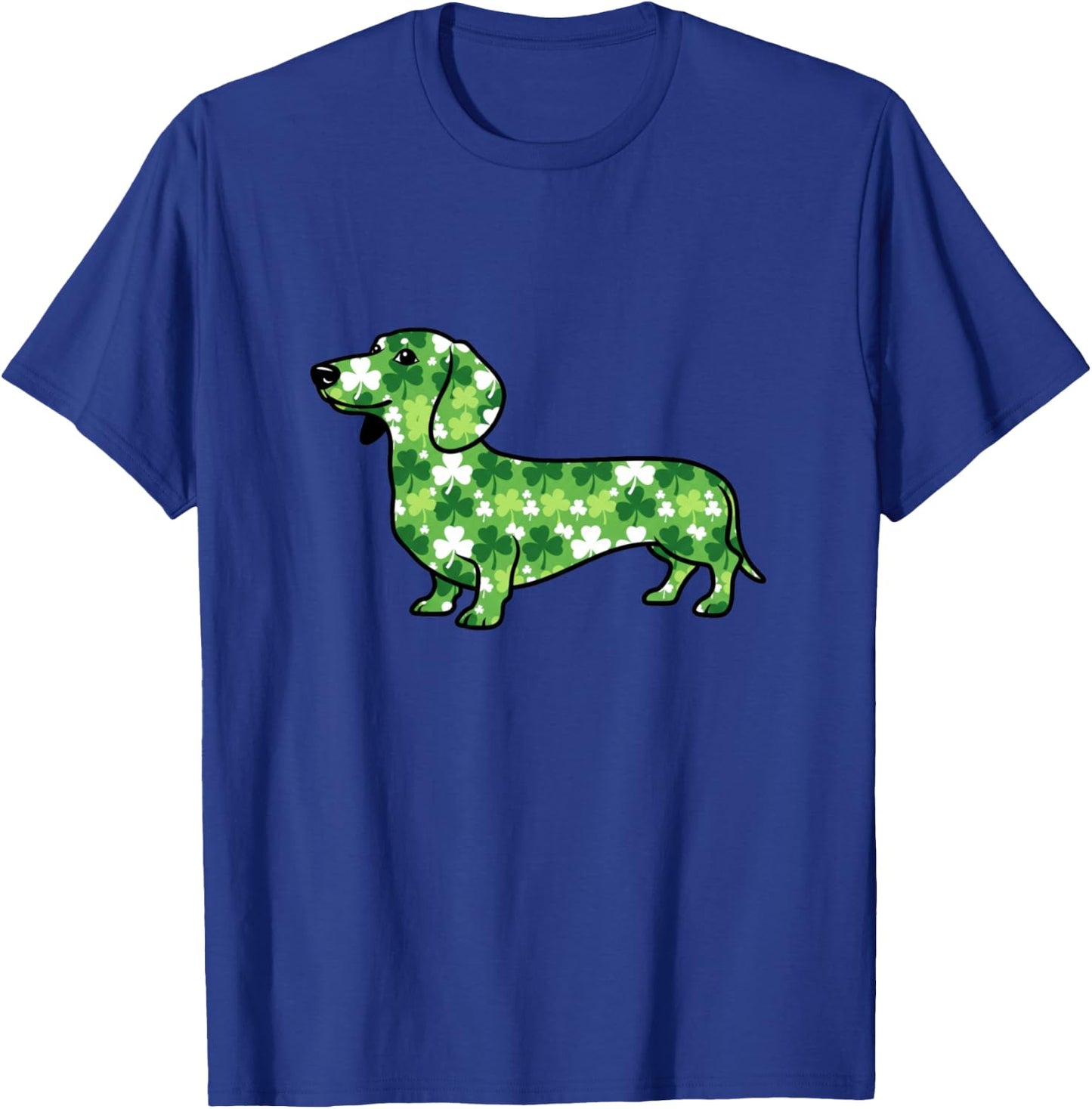 Dachshund Shamrock St Patricks Day Funny Dog T-Shirt - T-Shirt | Royal