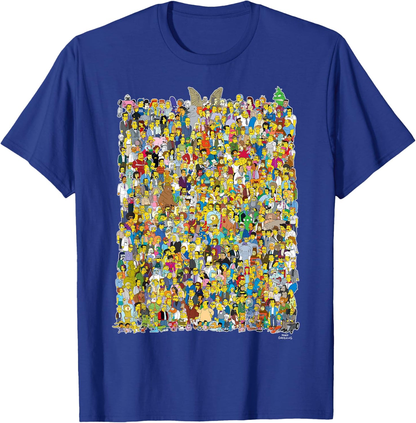 The Simpsons All of Springfield Complete Cast of Characters T-Shirt - T-Shirt | Royal