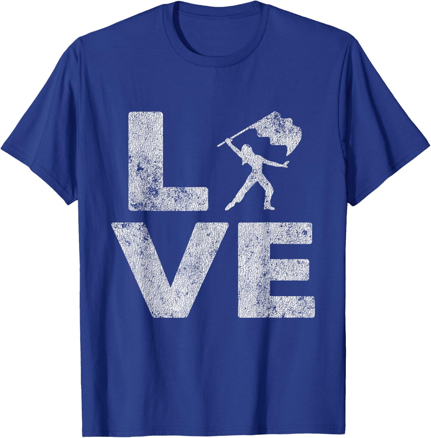 Love Color Guard Winter Guard Distressed T-Shirt - T-Shirt | Royal